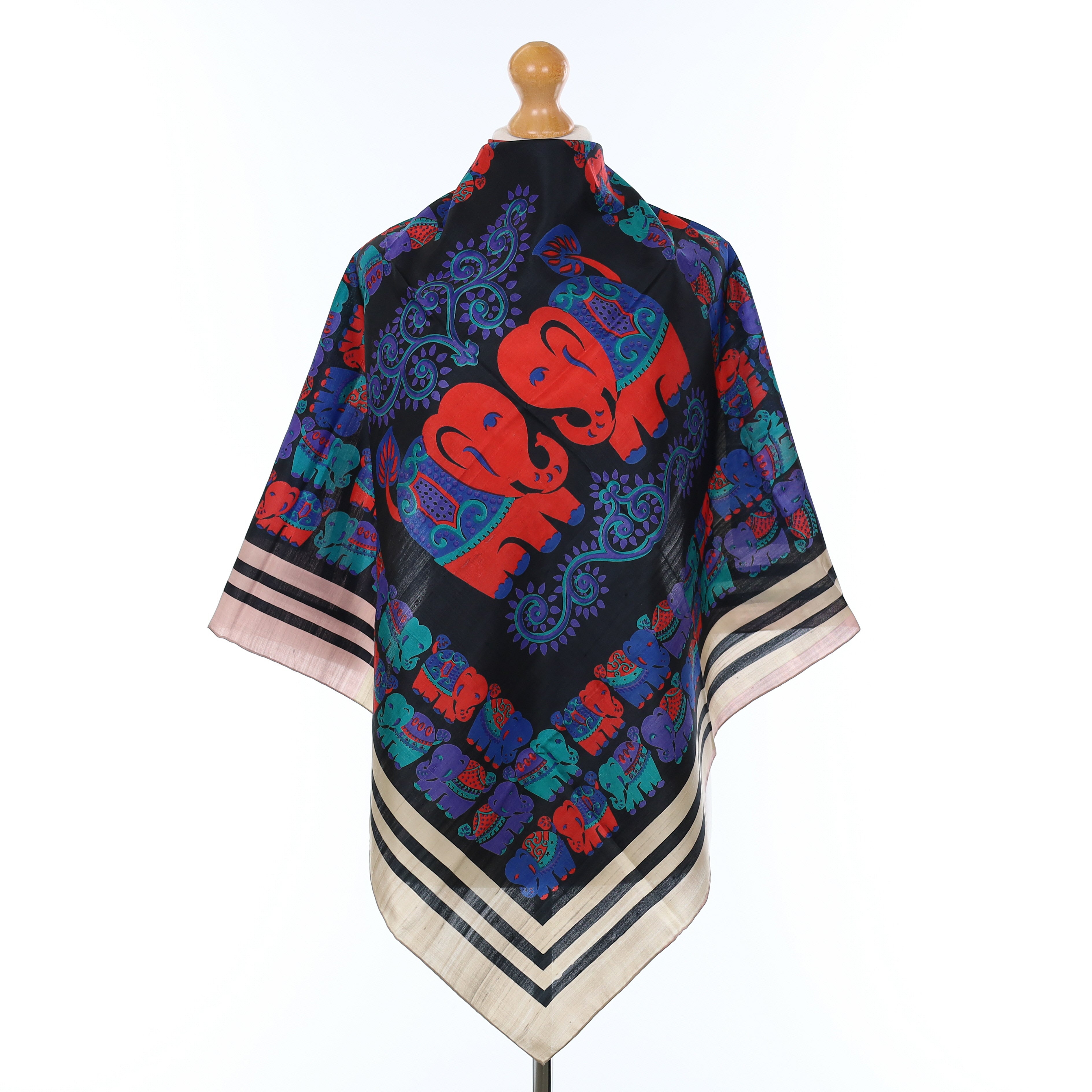 Elephant Design Silk Scarf