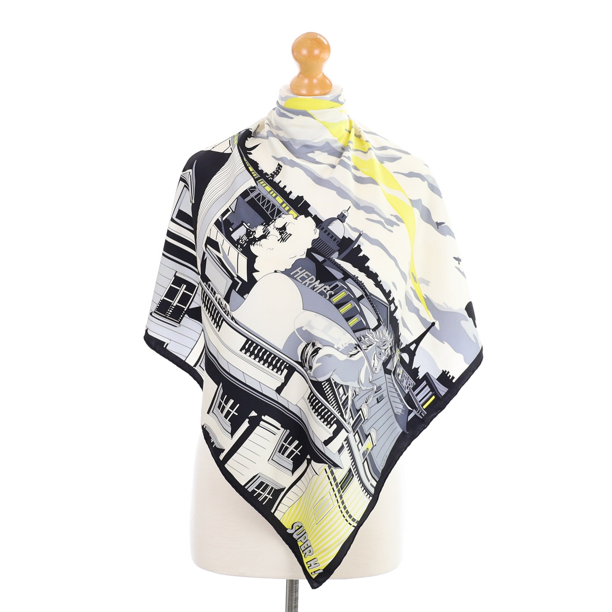 Hermès 70 Minuit Au Faubourg Silk Scarf