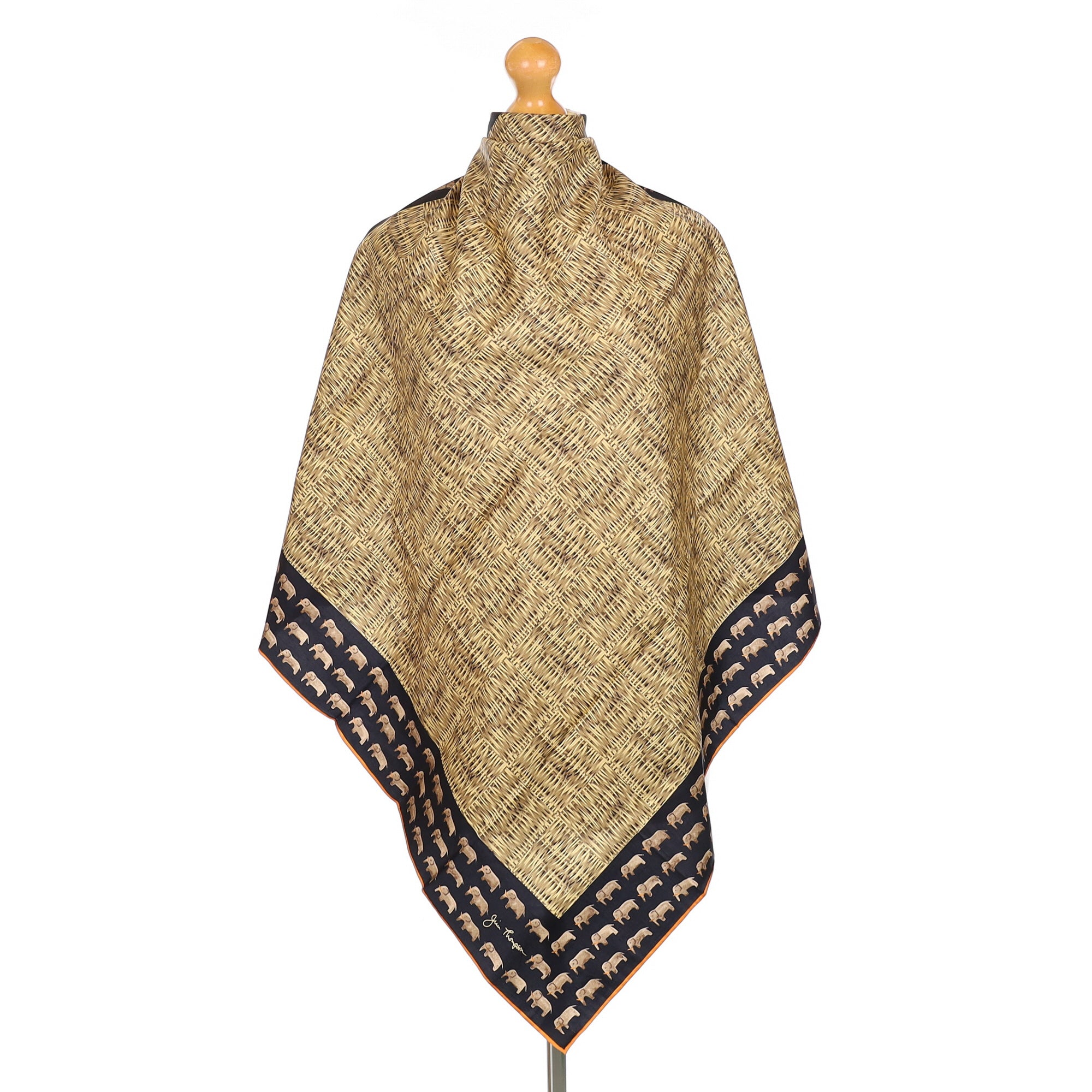 Brand New Jim Thompson Elephant Design Silk Scarf