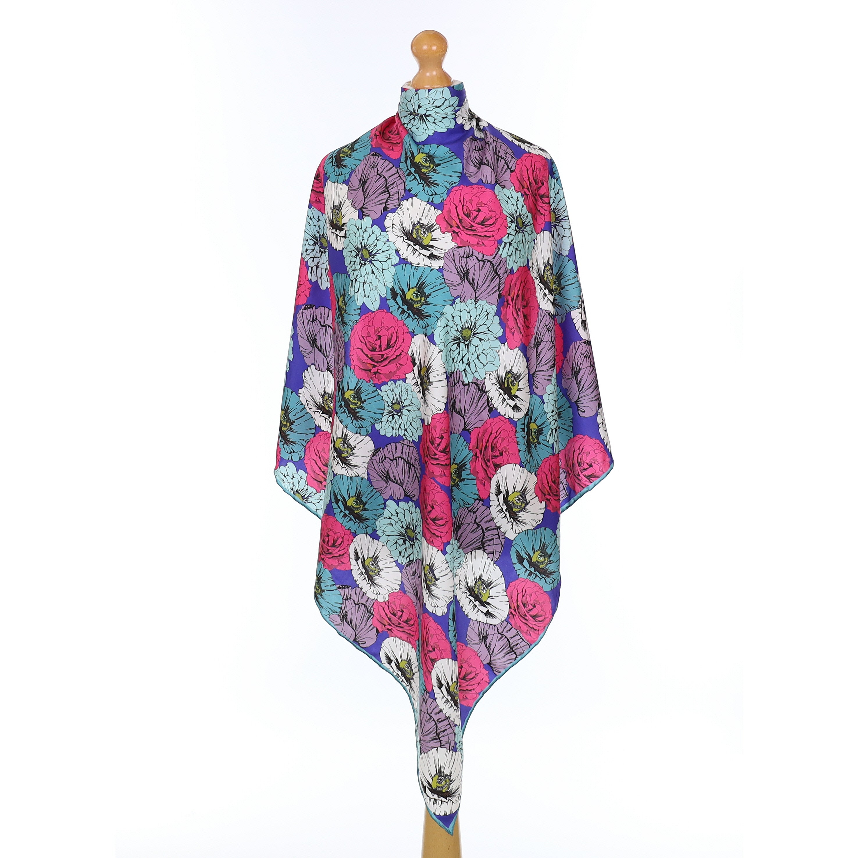 Brand New Boxed Anna Joe Bold Floral Silk Scarf
