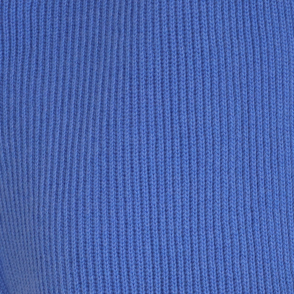 Brand New Scottish Azure Blue Rib Cashmere Scarf