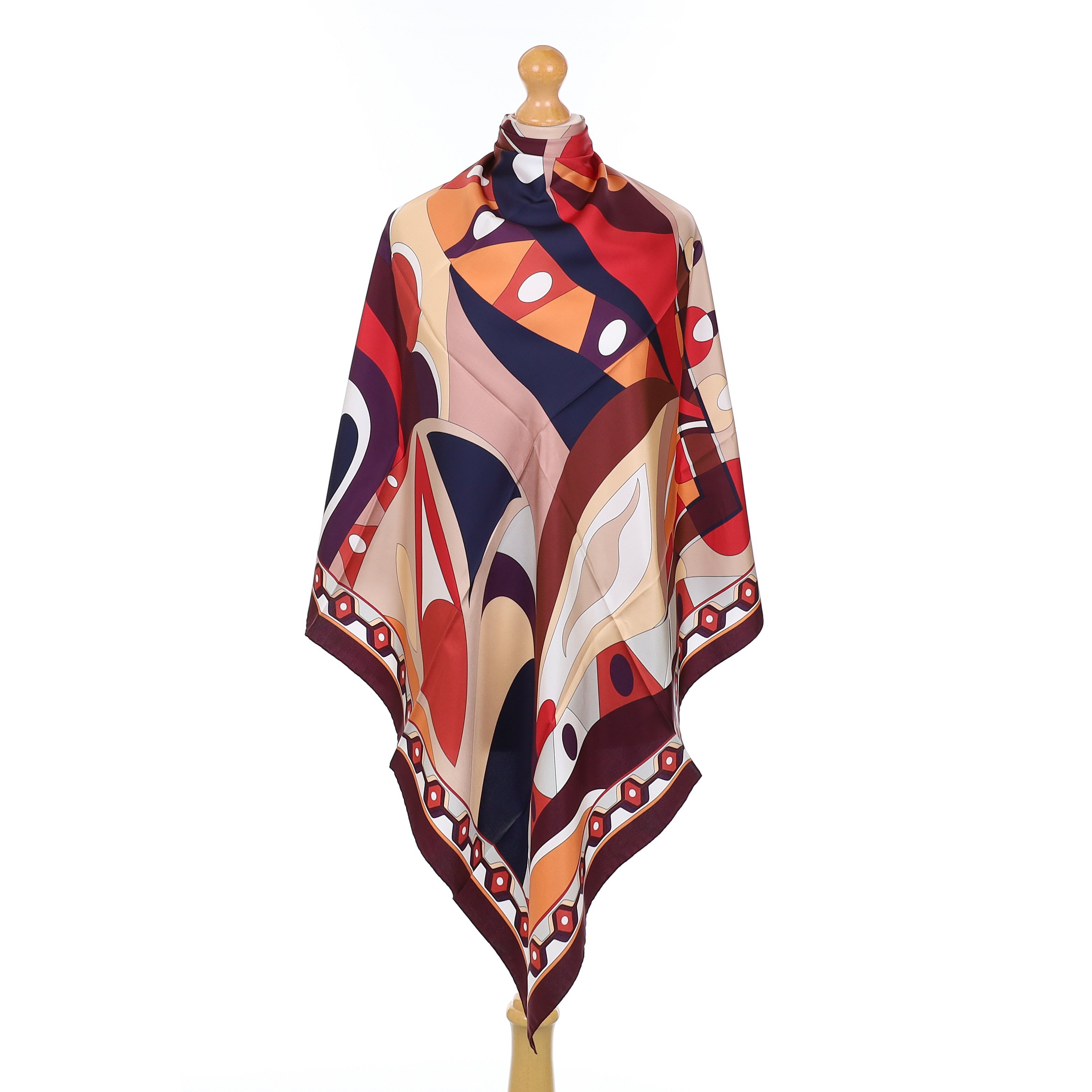 Brand New Italian Mulberry Swirl Design Silk Scarf