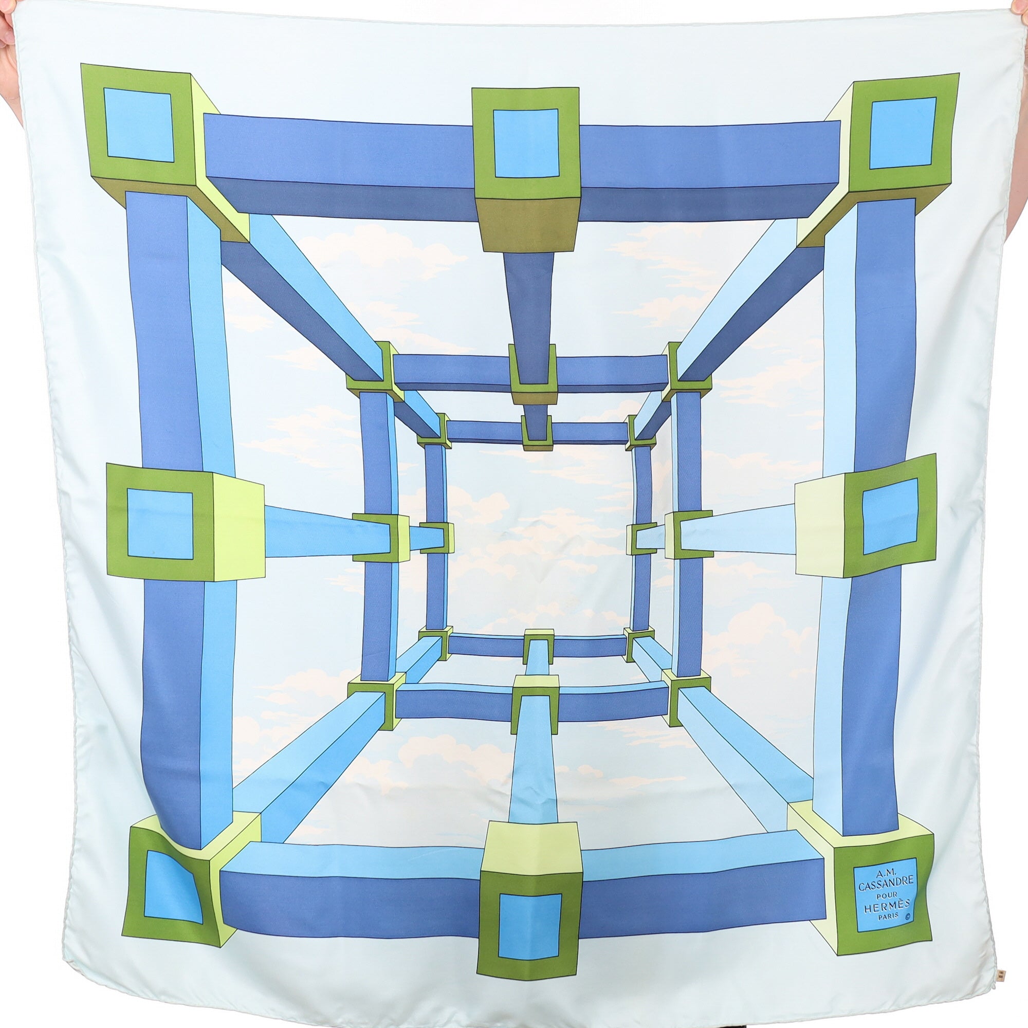 Rare Hermès Perspective Silk Scarf
