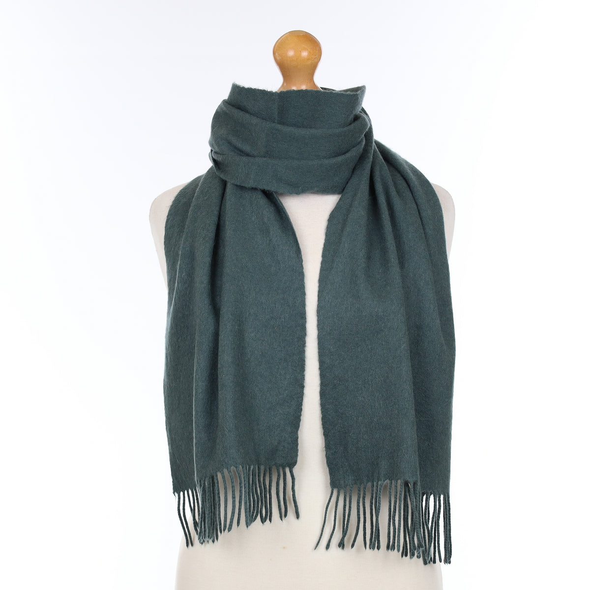 Deep Spruce Green Cashmere Woven Scarf