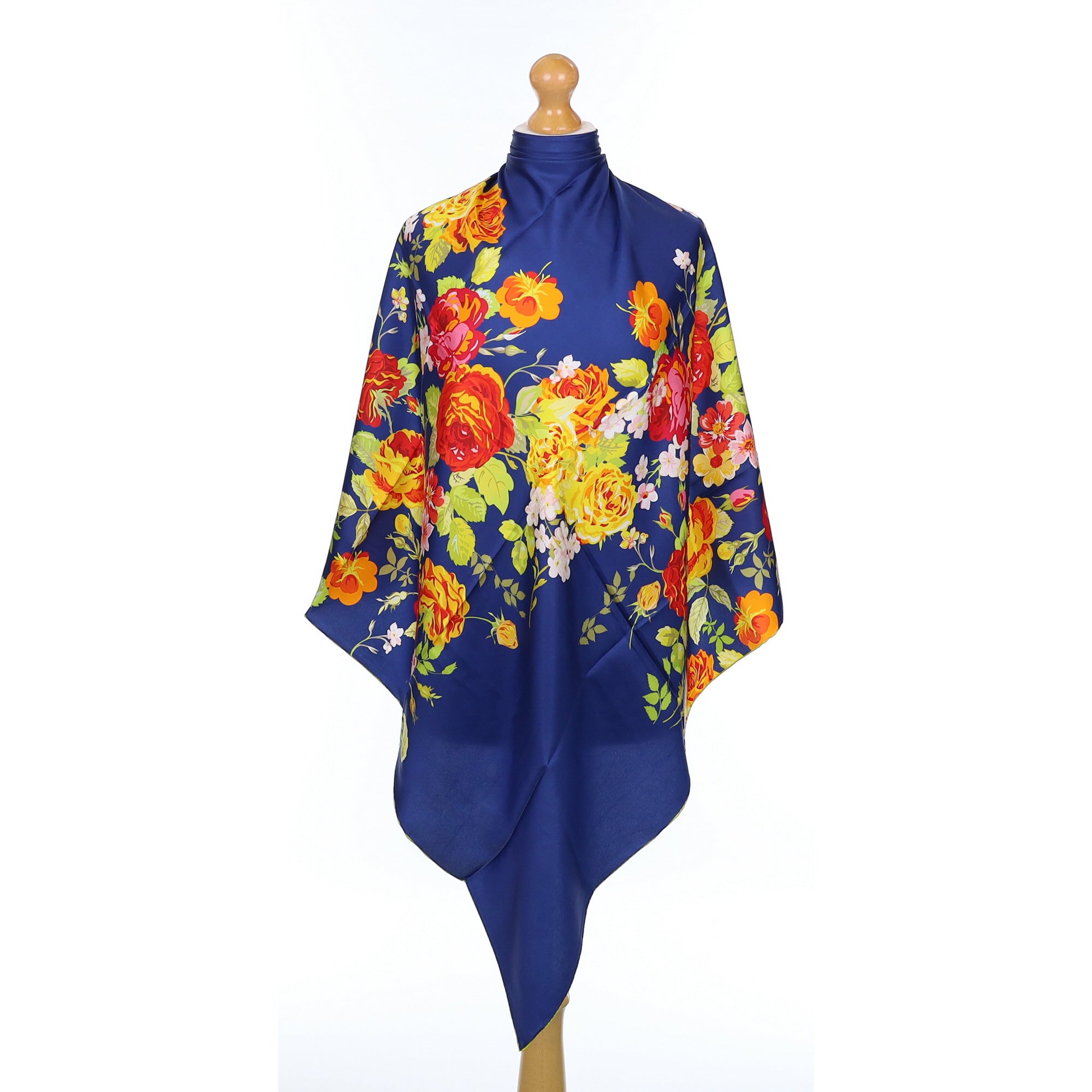 Brand New Lily Mulin Floral Silk Scarf