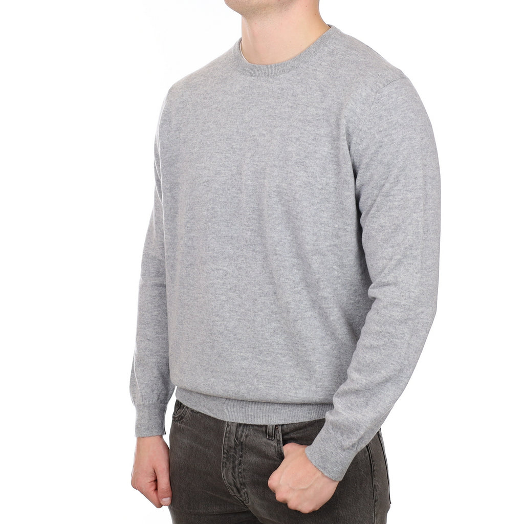 Men's Brand New Scottish Smoke Grey Cashmere Crew Neck Jumper XXL