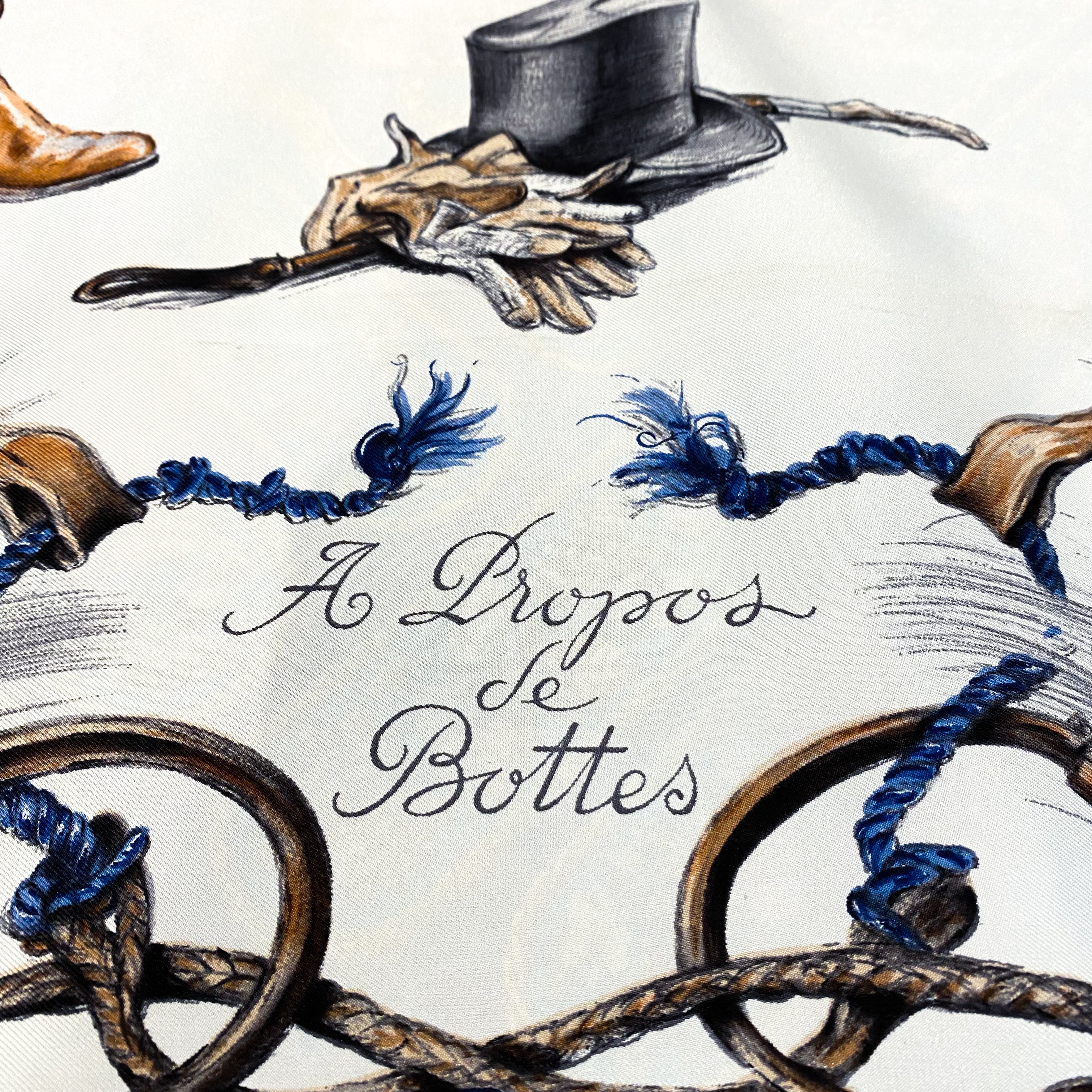 Boxed Hermes Propos de Bottes Vintage Silk Scarf