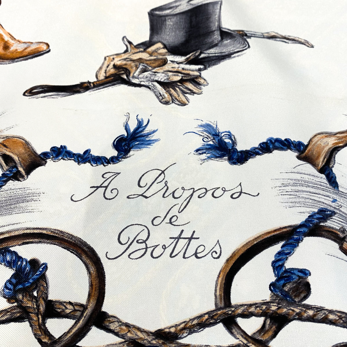 Boxed Hermes Propos de Bottes Vintage Silk Scarf