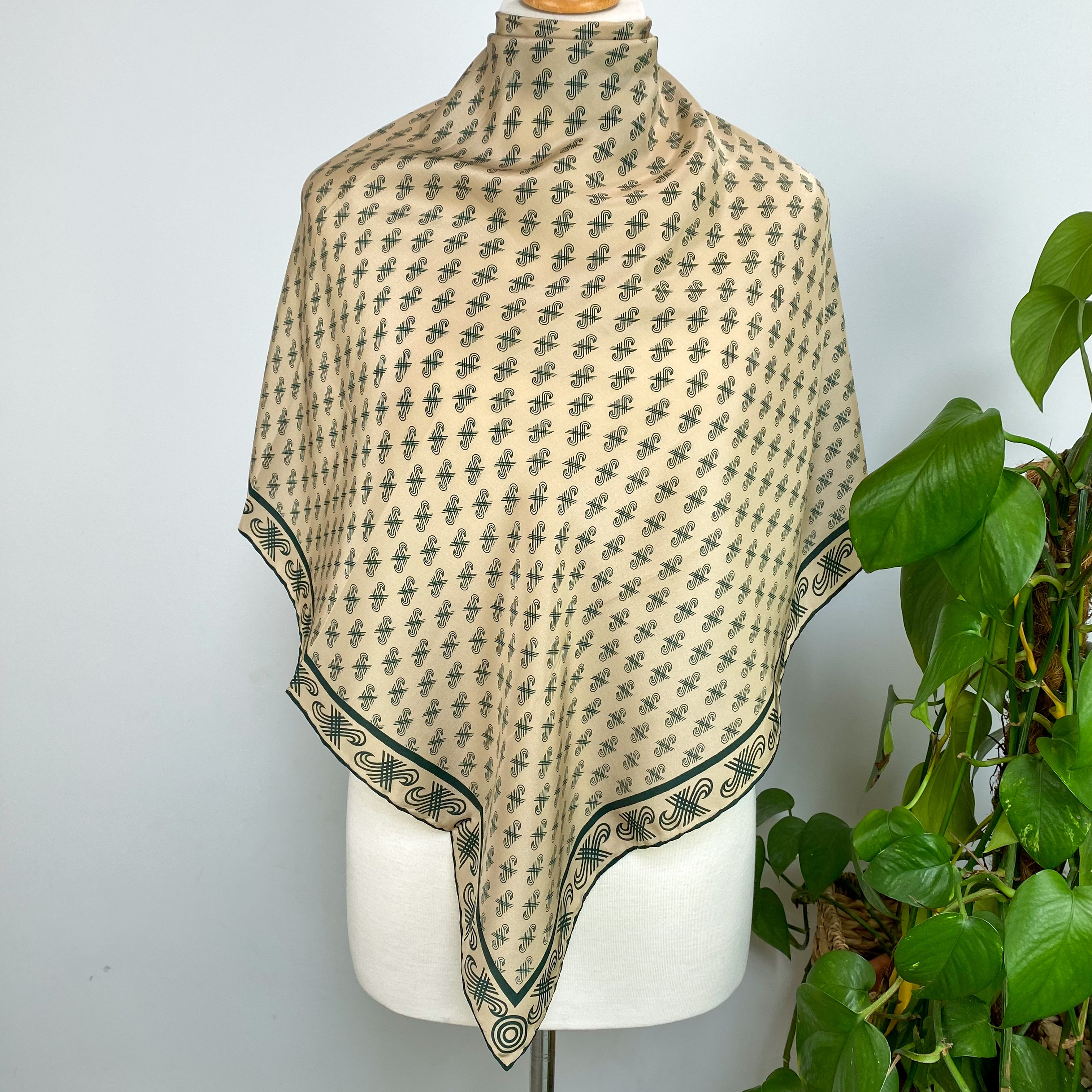 1970s Jaeger Vintage Silk Scarf