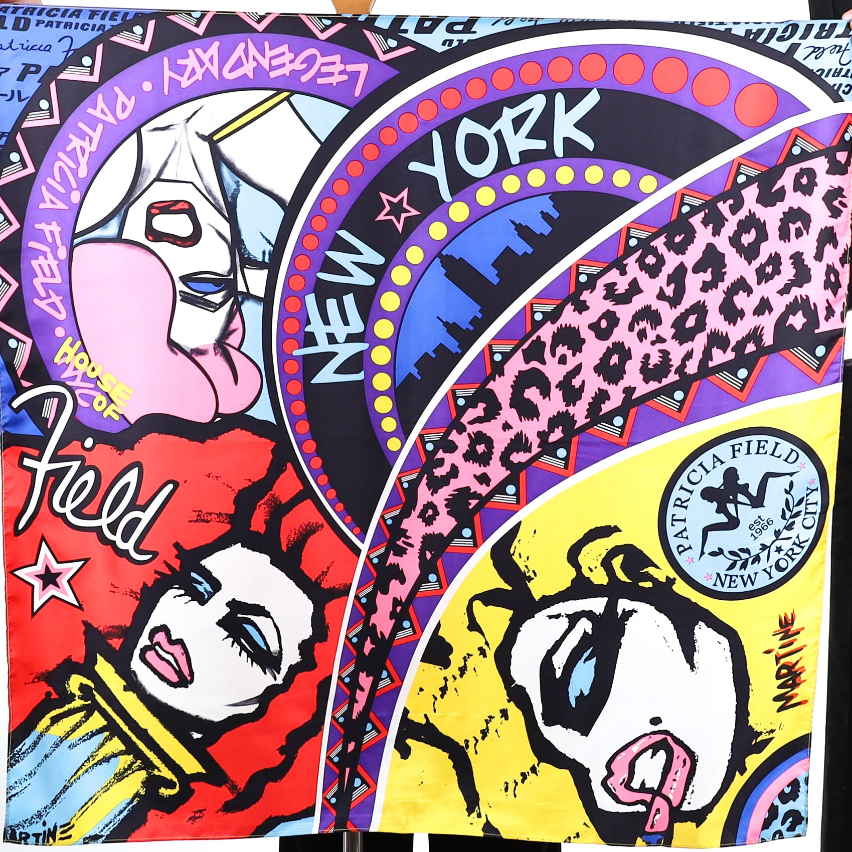 Brand New Patricia Field Colourful Modern Silk Scarf