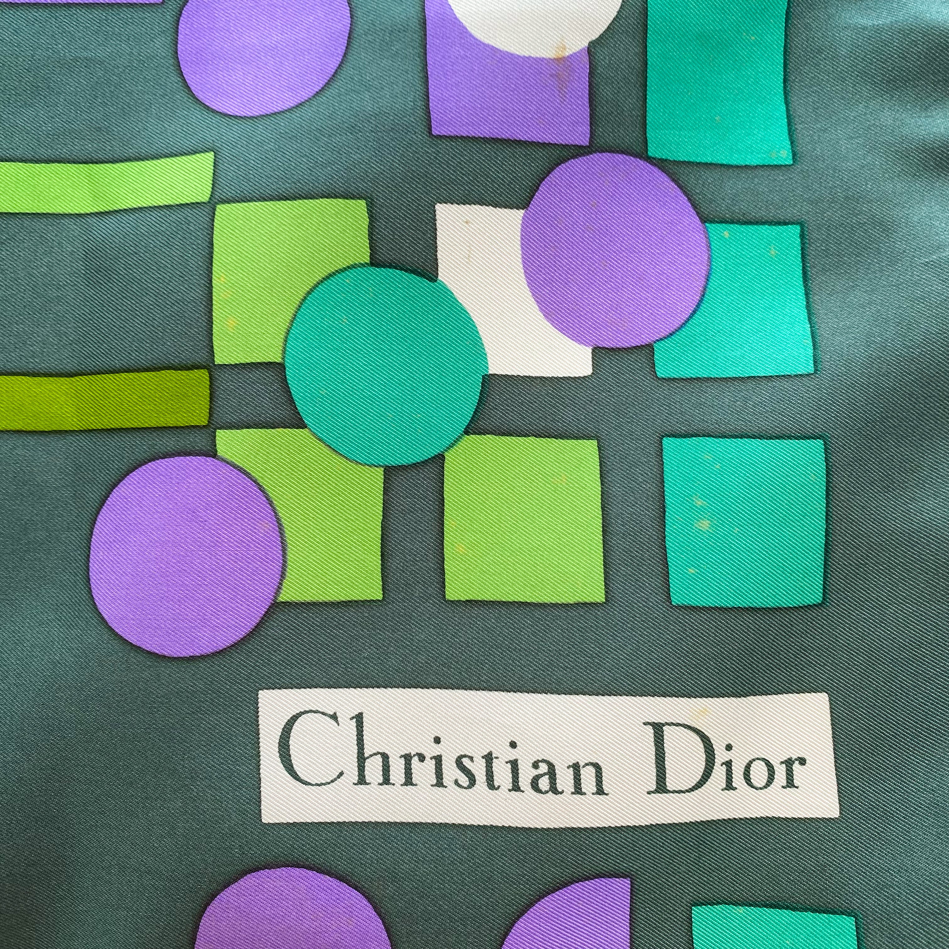 1970s Christian Dior Vintage Silk Scarf