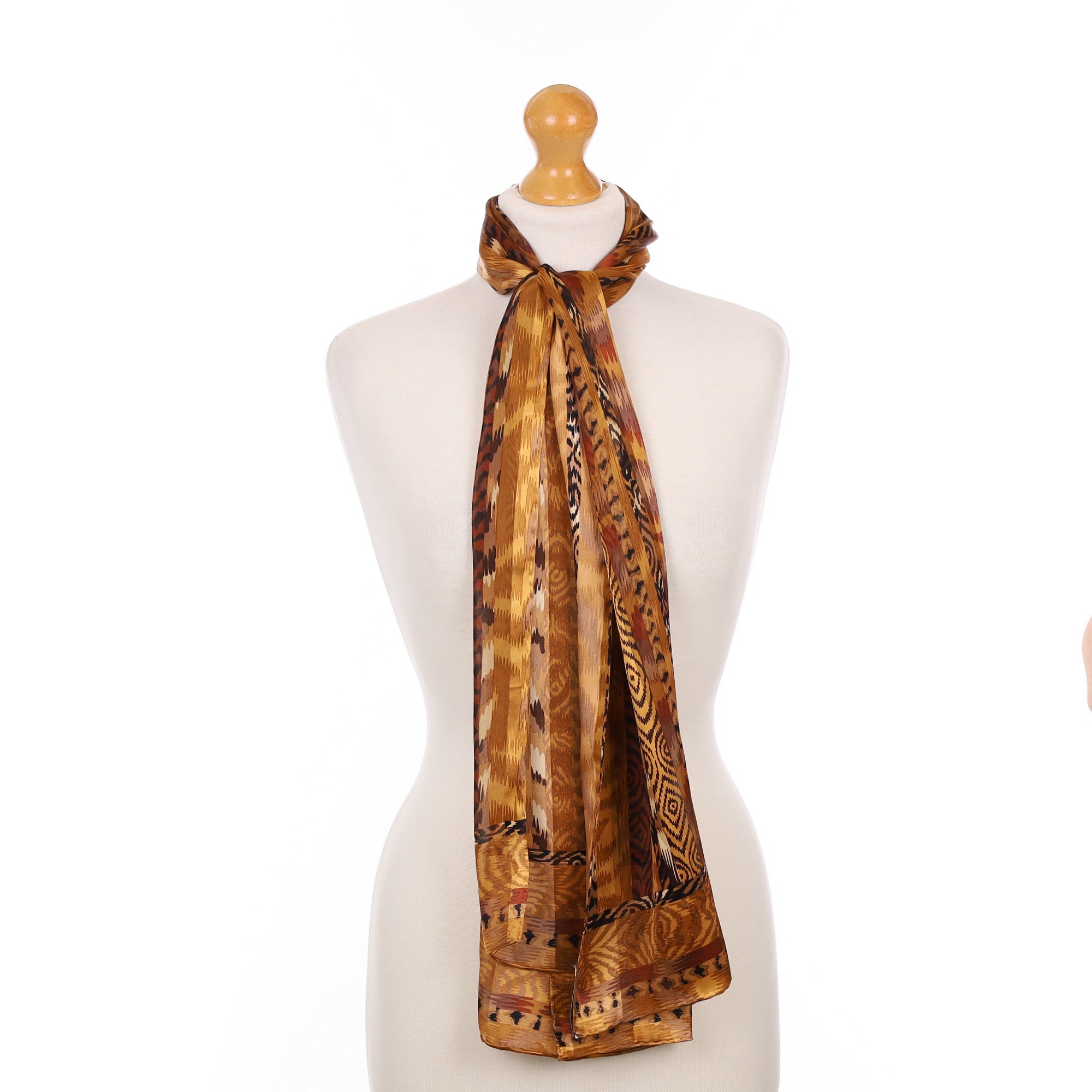 Copper Patterned Silk Scarf