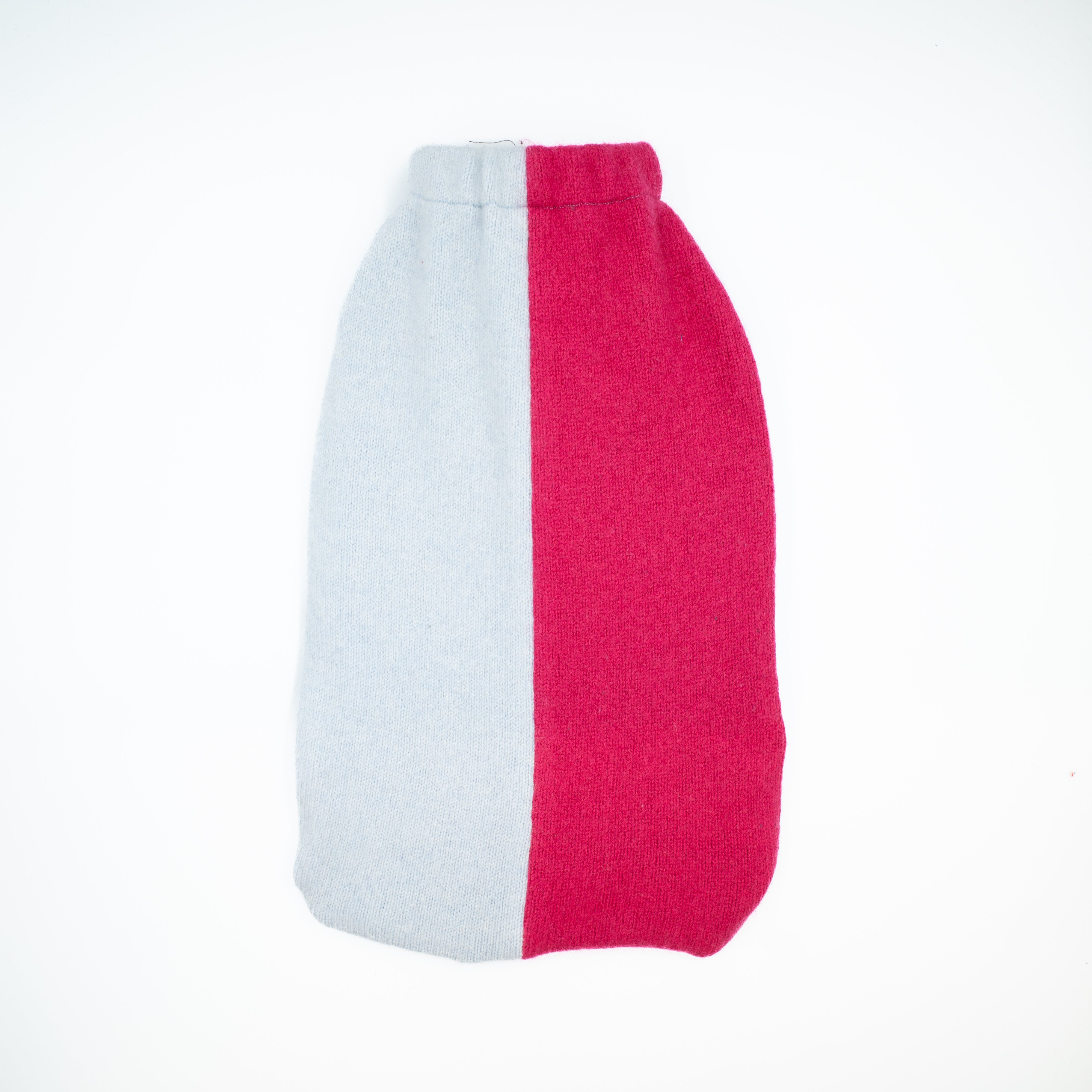 Hot Pink and Baby Blue Cashmere Large Hot Water Bottle