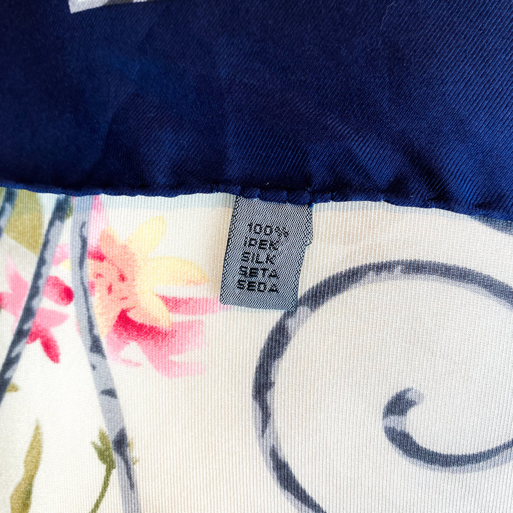 Pretty Floral Vintage Silk Scarf