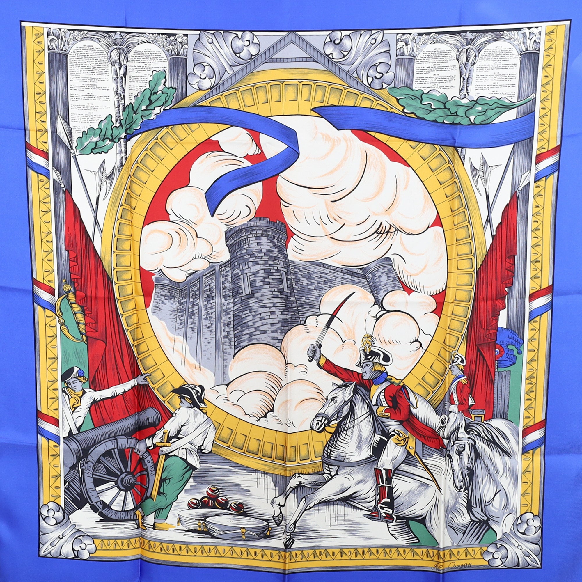 Immaculate Canova Historical Design Silk Scarf
