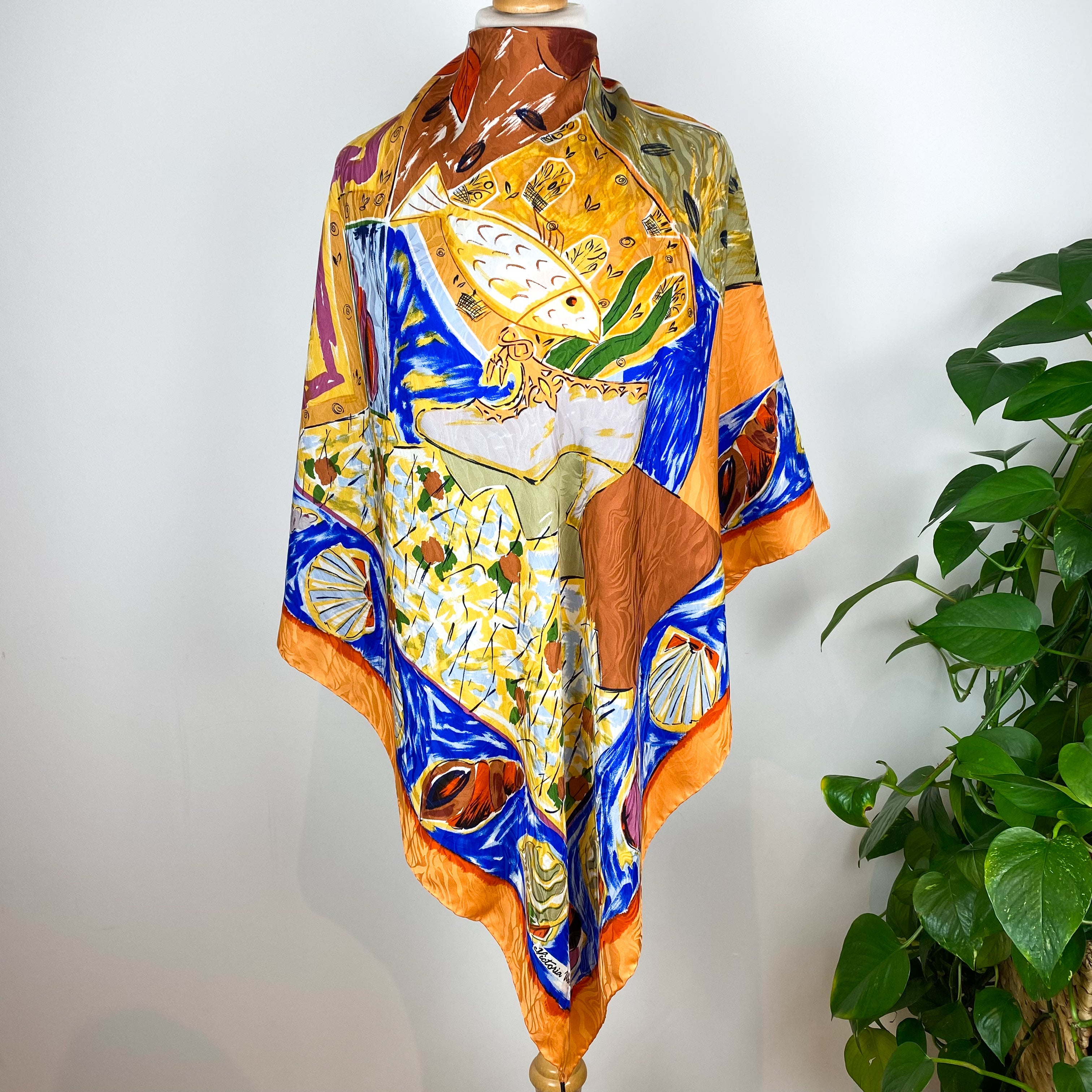Colourful Beach Shells Jacquard Silk Scarf