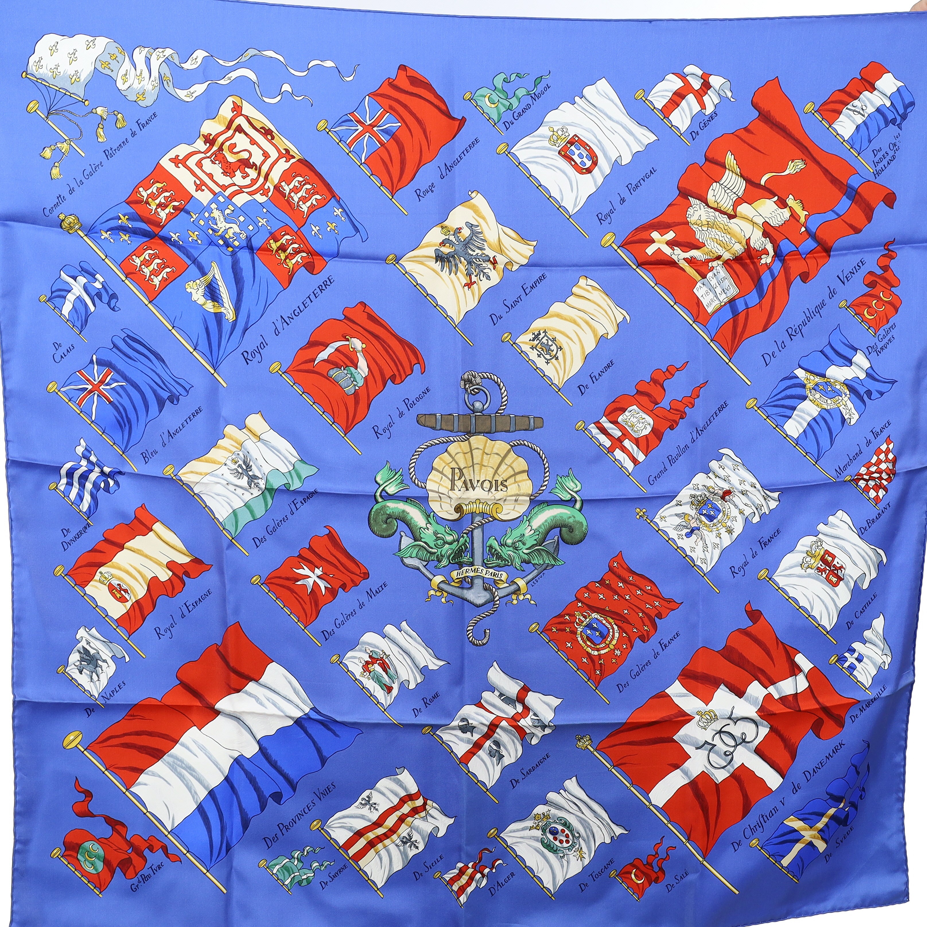 Brand New Boxed Hermès Pavois Silk Scarf