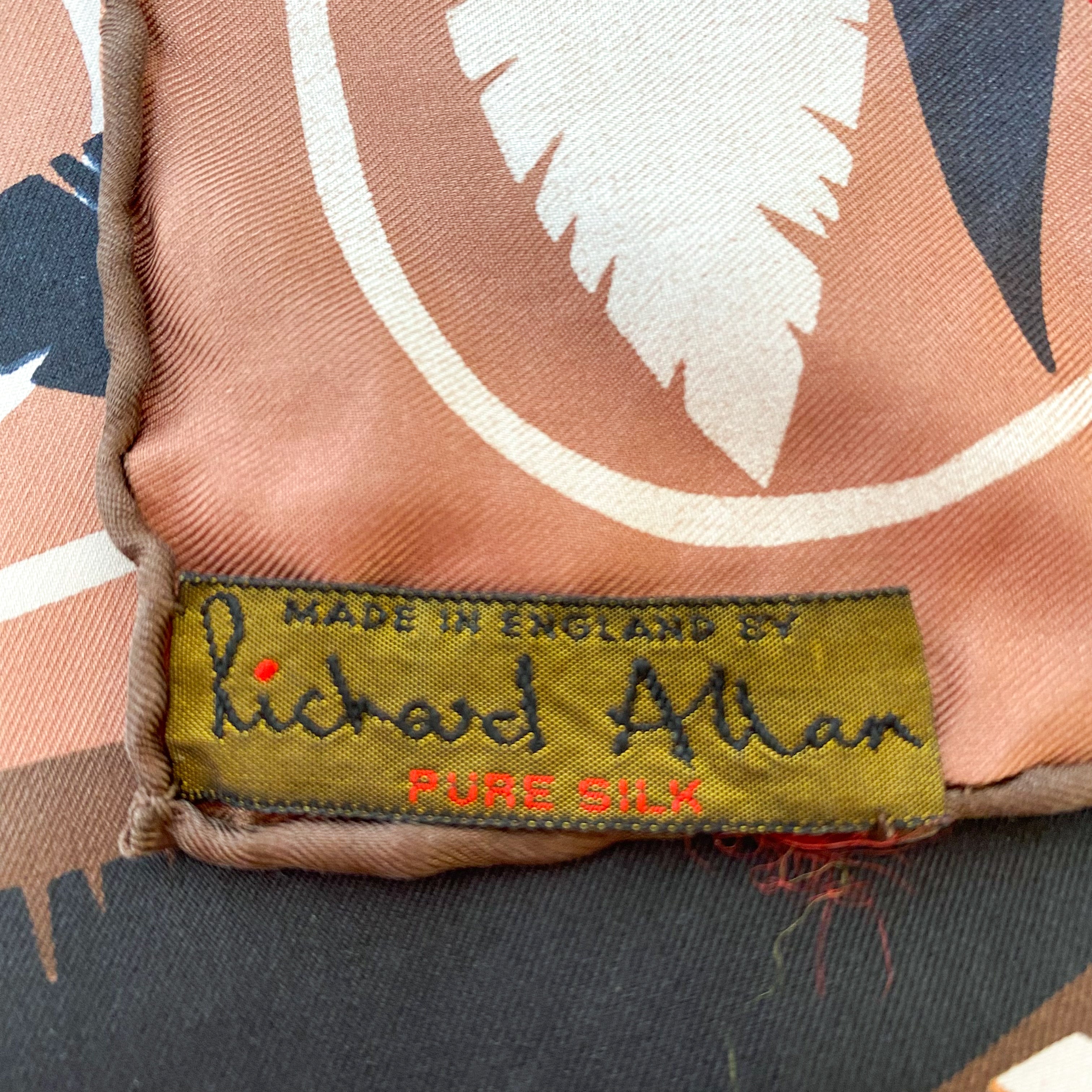 1970s Richard Allan Floral Vintage Silk Scarf