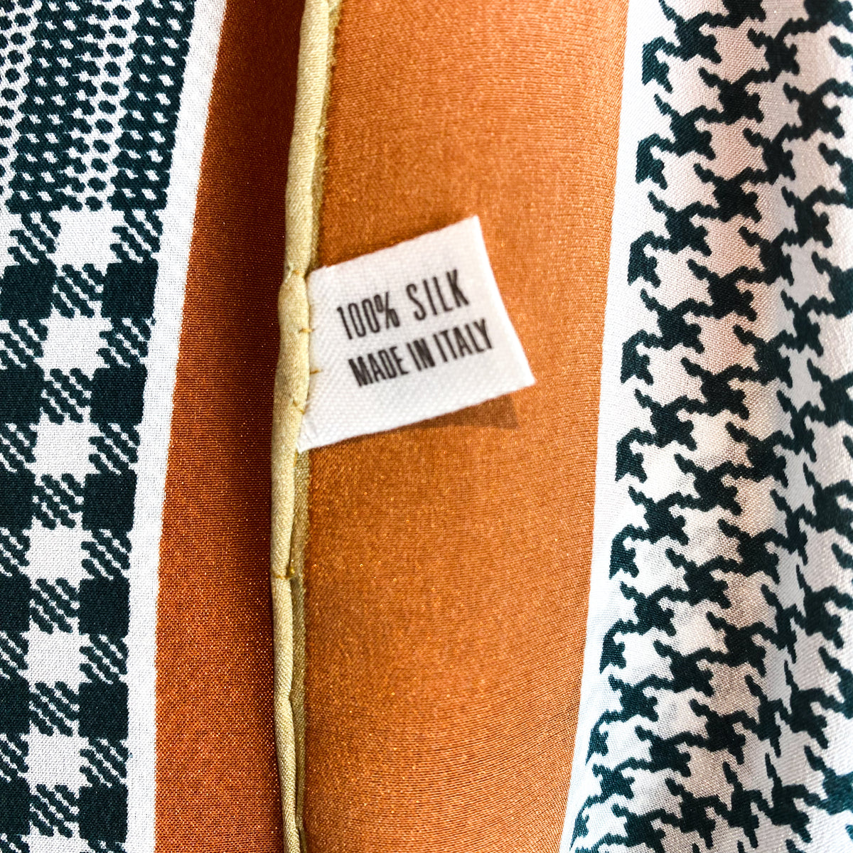 Chequered Vintage Silk Scarf