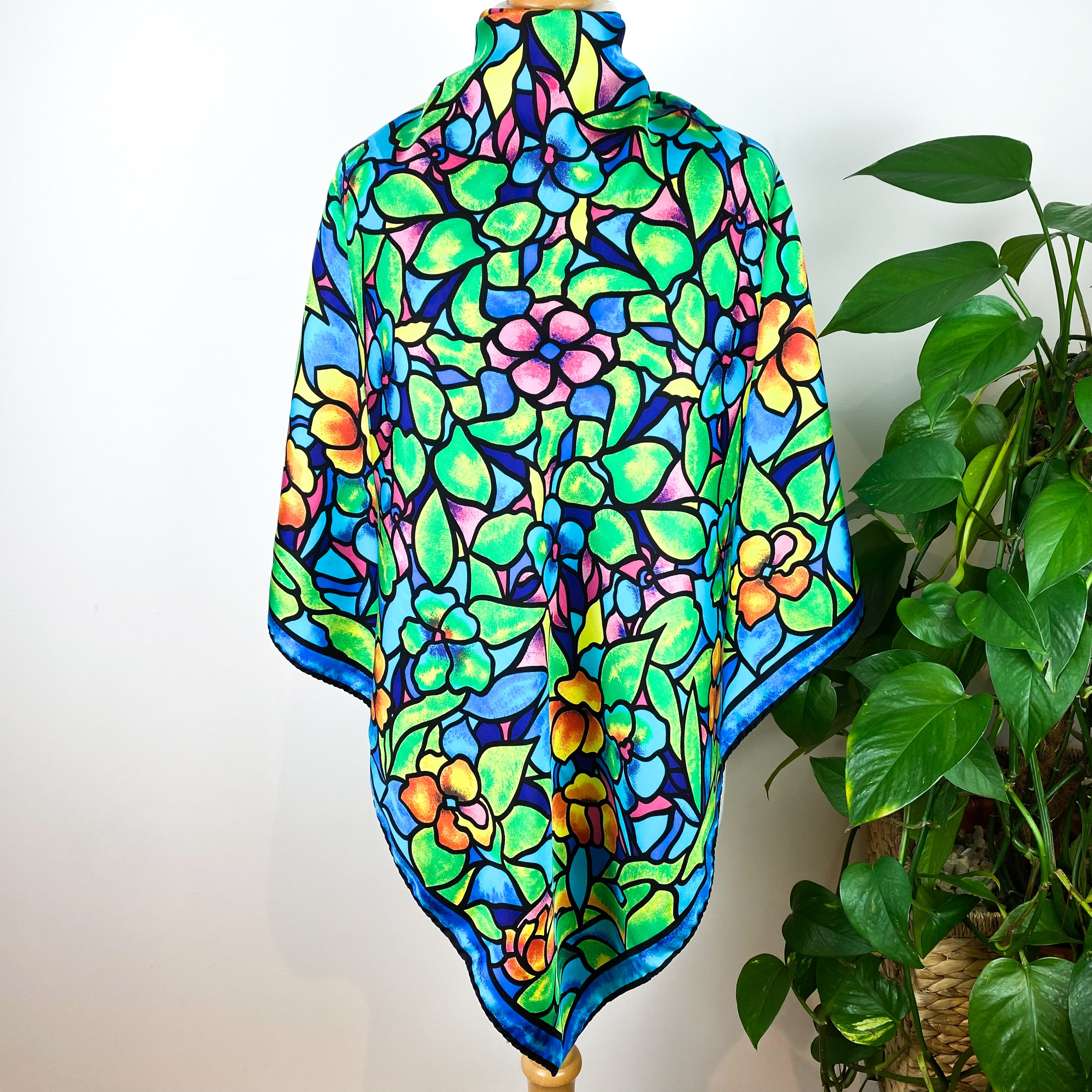 Stunning Stain Glass Window Silk Scarf