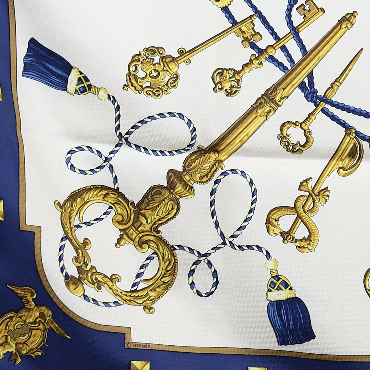 Pristine Boxed Hermès Les Clefs Silk Scarf