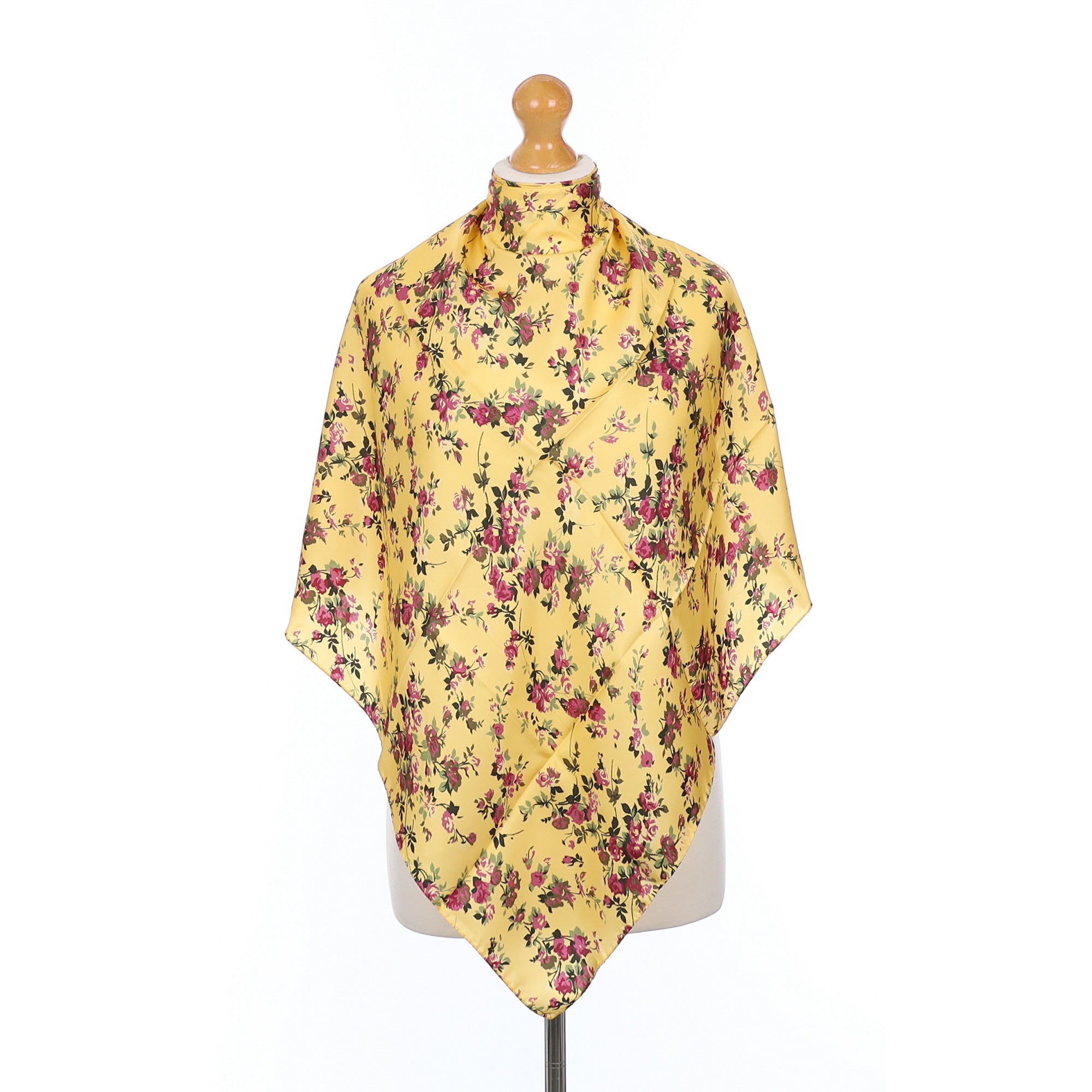 Brand New Yellow Floral Silk Scarf
