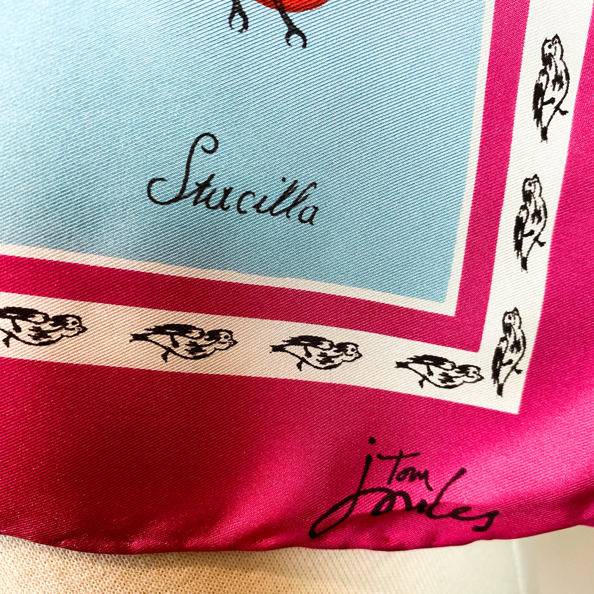 Tom Joules Bird Design Silk Scarf