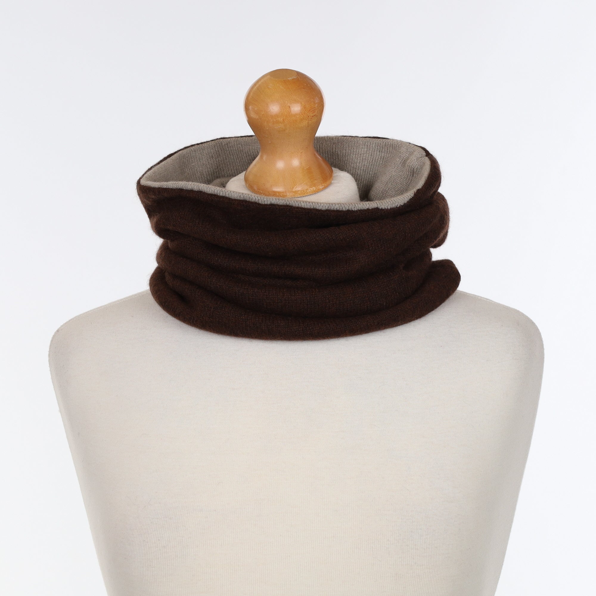 Chocolate Brown and Mink Luxury Double Layered Snood