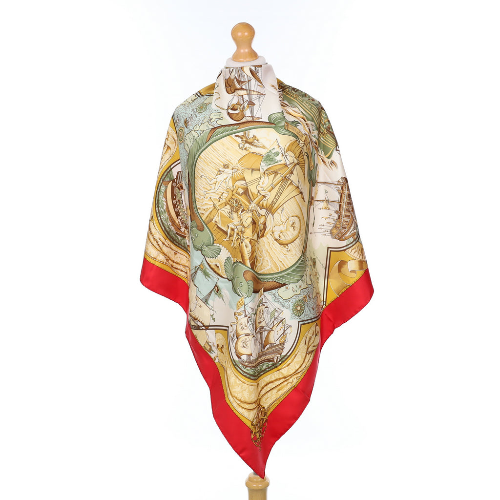Brand New Boxed Hermès Au-delà Des Cinq Mers Silk Scarf
