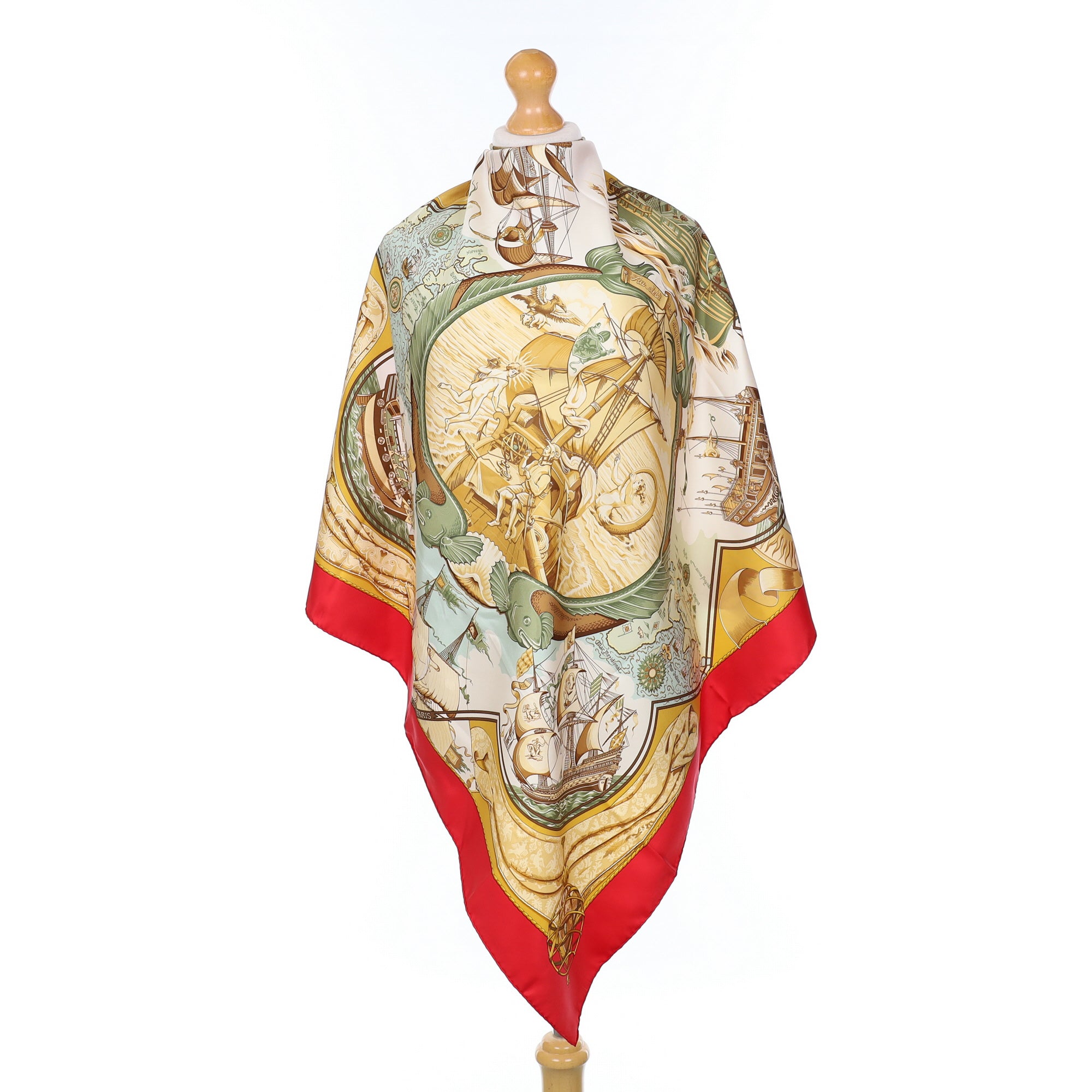 Brand New Boxed Hermès Au-delà Des Cinq Mers Silk Scarf