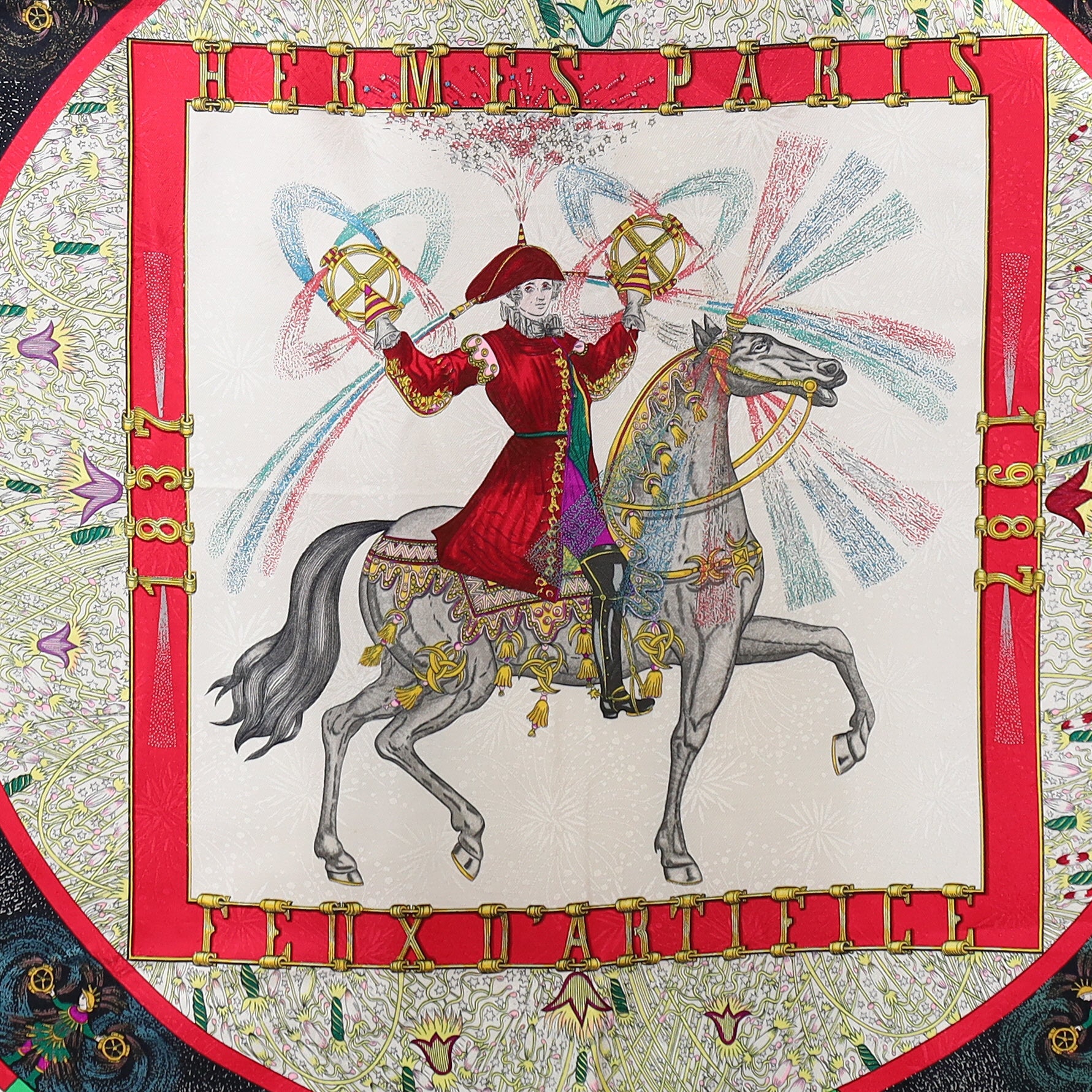 Pristine Hermès Feux D’Artifice Silk Scarf