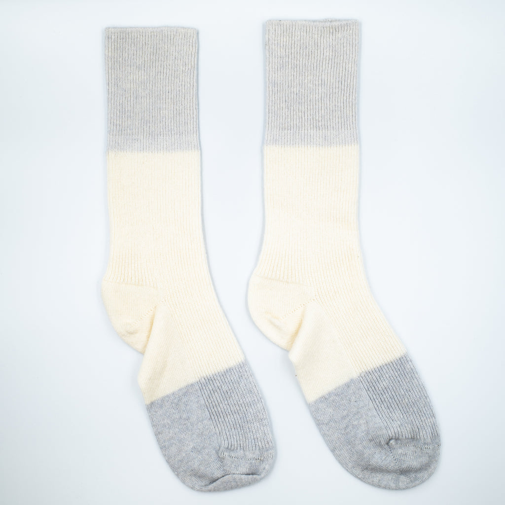 Cream and Grey Ladies Cashmere Every Day Socks