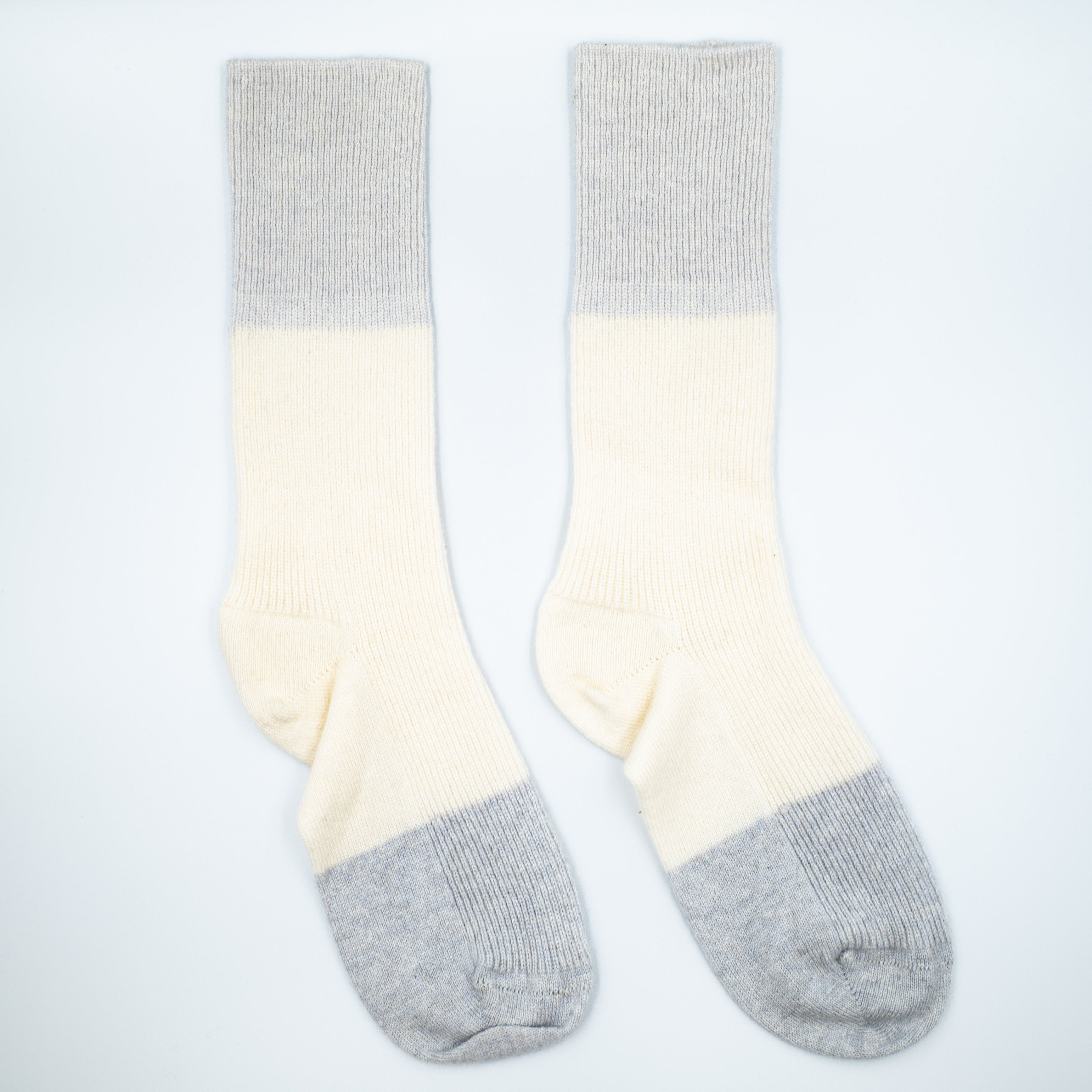 Cream and Grey Ladies Cashmere Every Day Socks