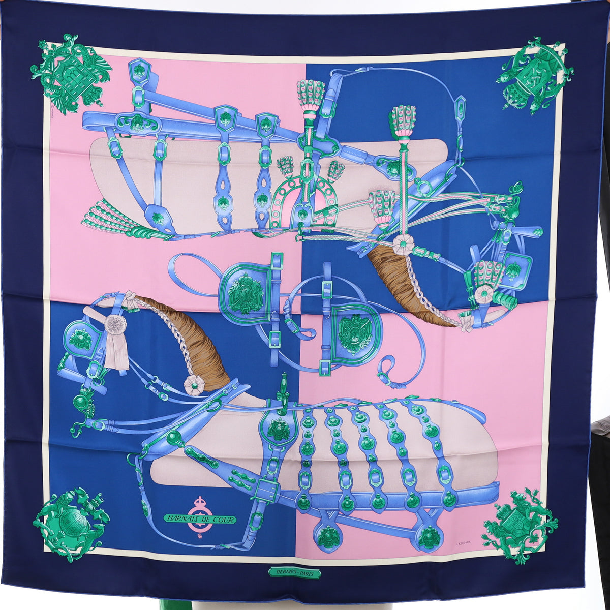 Brand New Boxed Hermès Harnais de Cour Silk Scarf