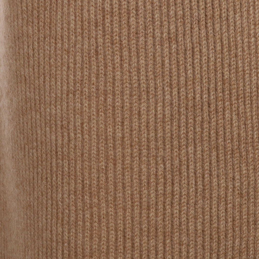 Brand New Scottish Fudge Brown Rib Cashmere Scarf