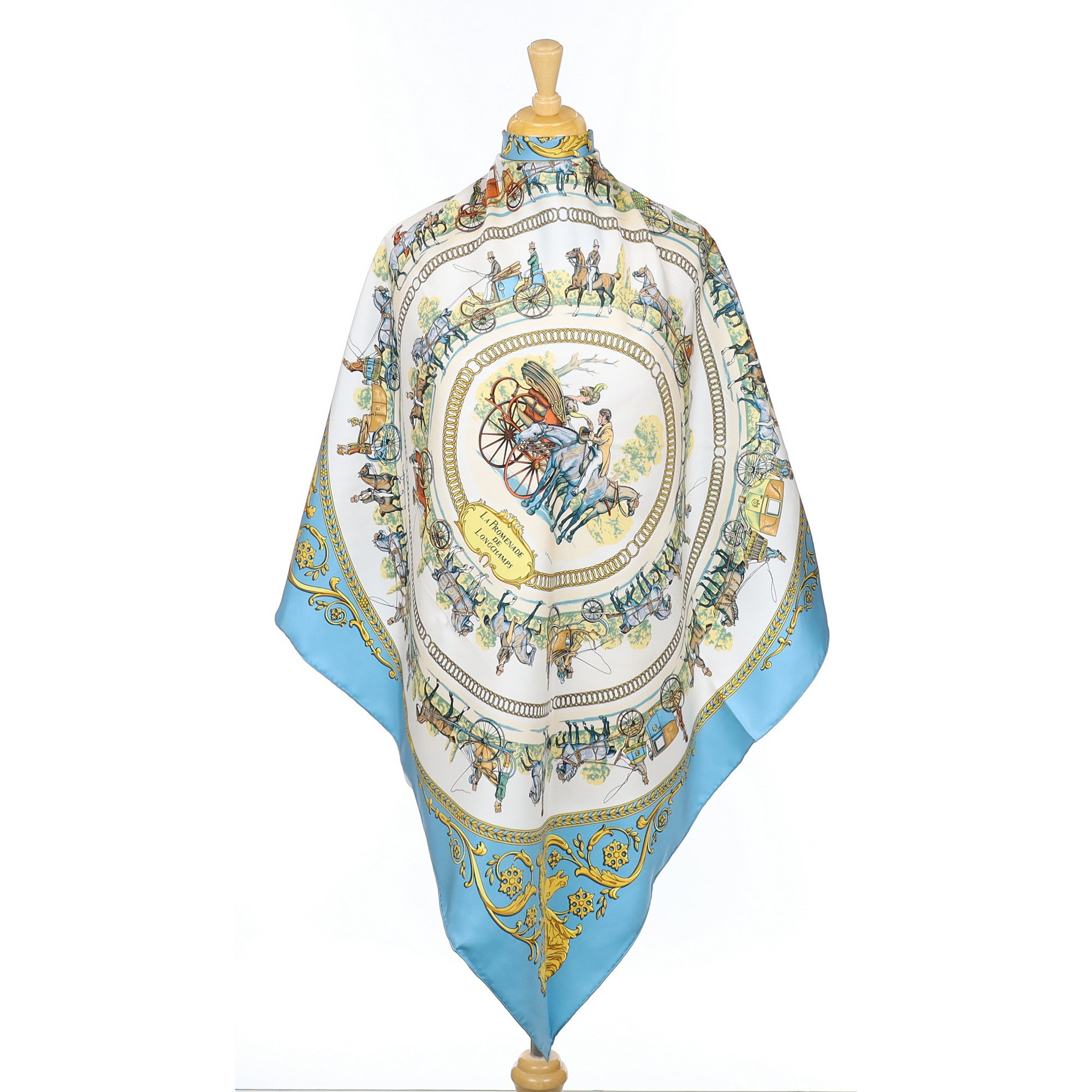 Pristine Hermès La Promenade de Longchamps Silk Scarf