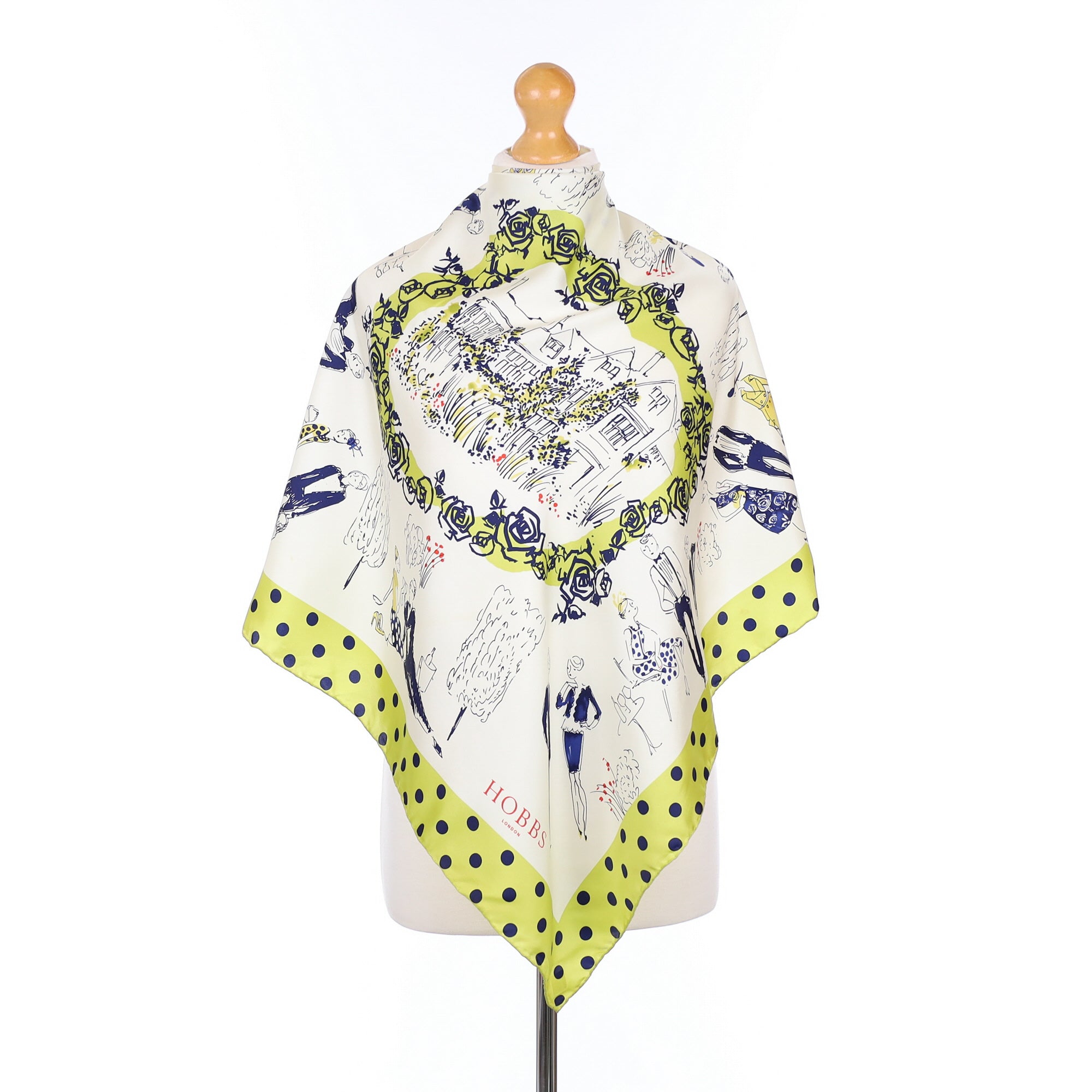 Hobbs British Summer Garden Vintage Silk Scarf
