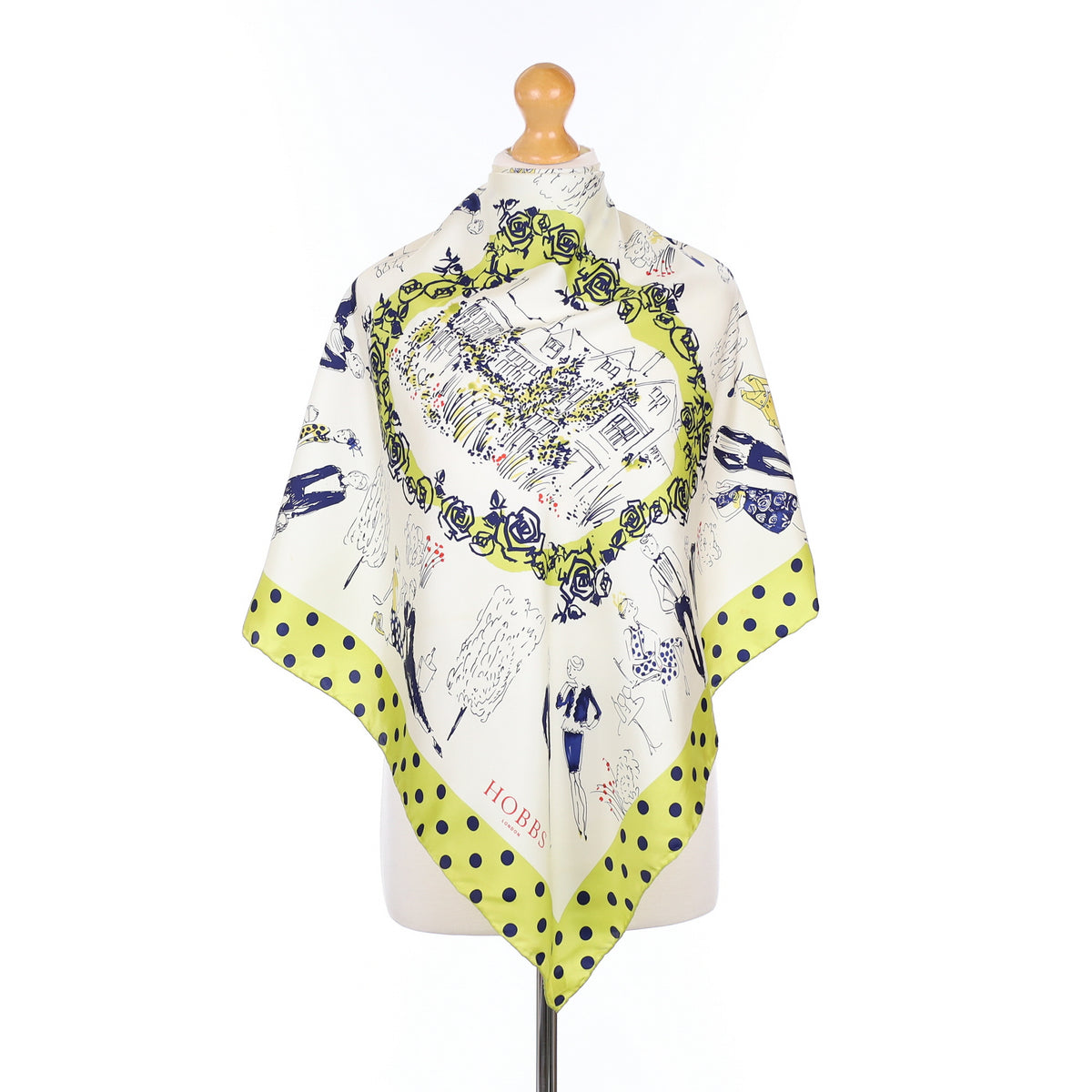 Hobbs British Summer Garden Vintage Silk Scarf