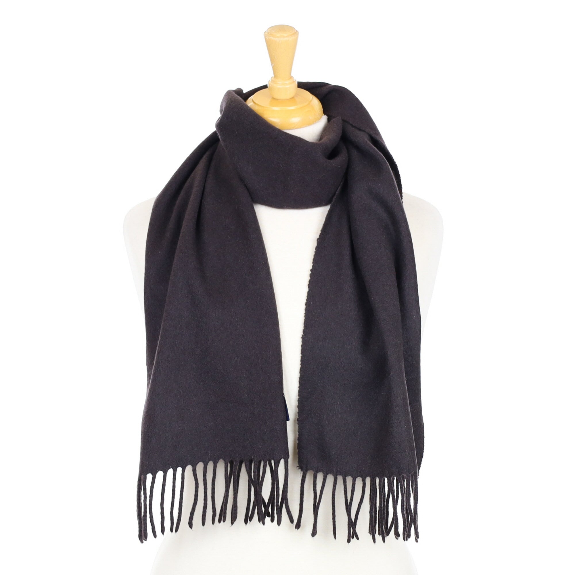 Italian Darkest Grey Woven Scarf