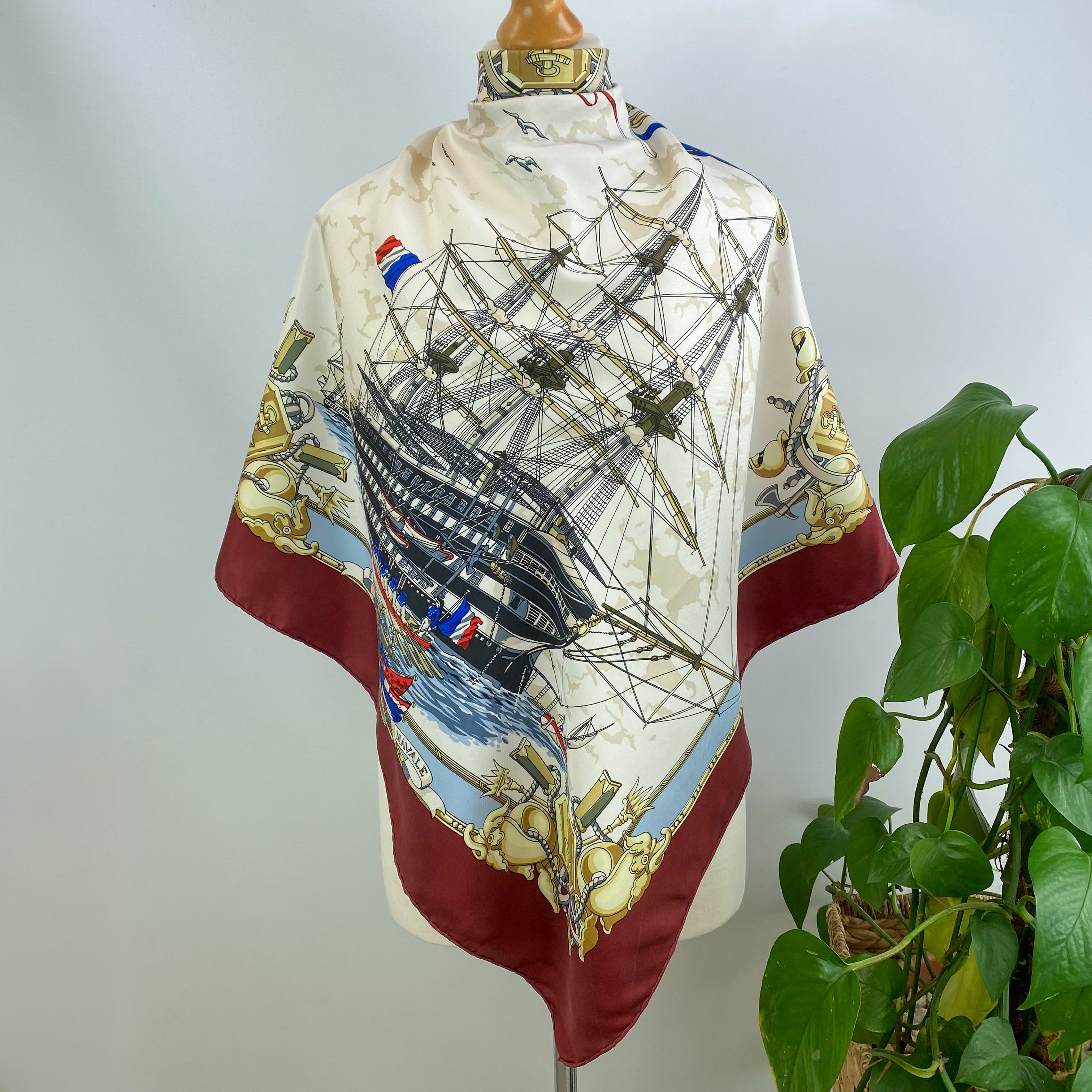 Naval Design Vintage Silk Scarf