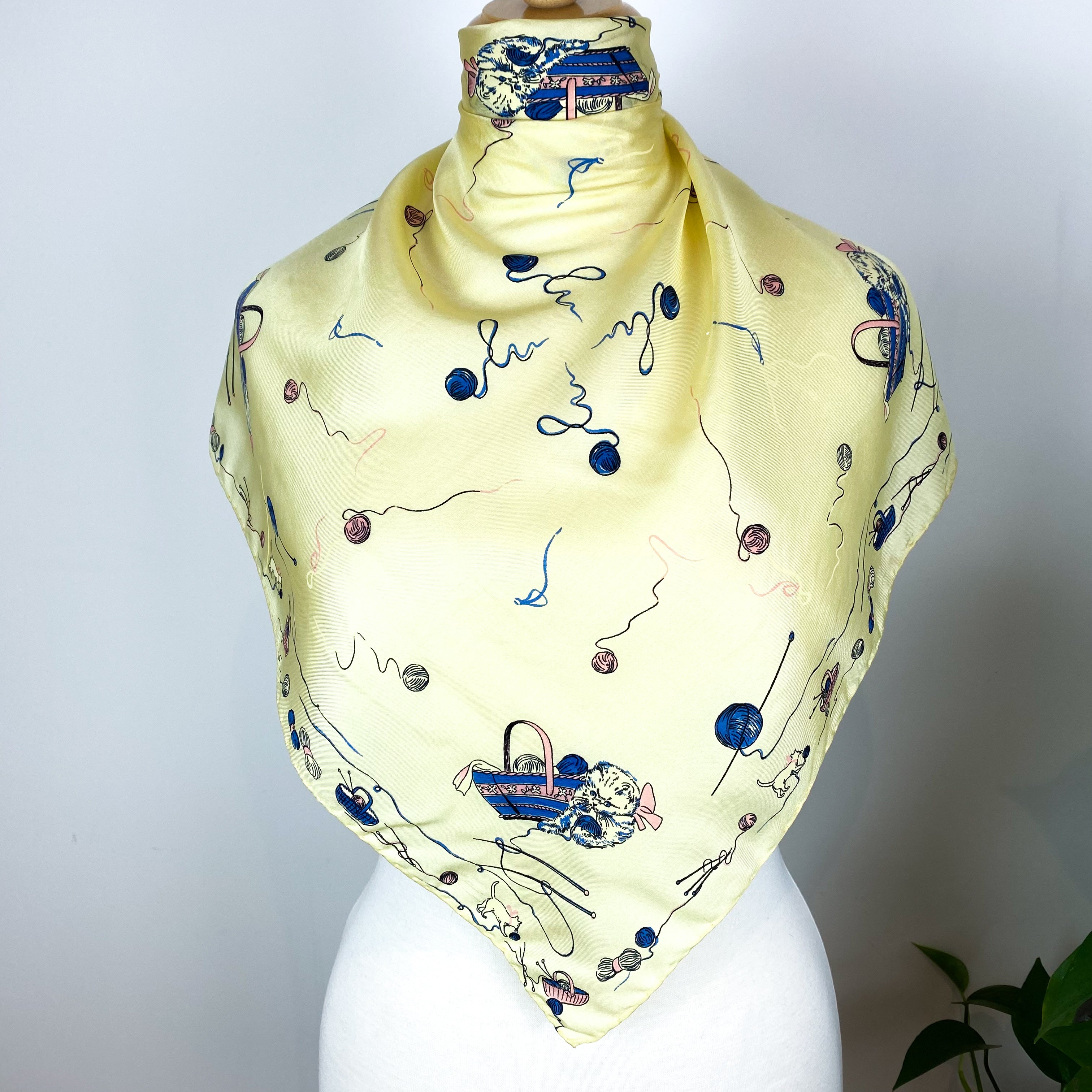 Kittens With Balls of Wool Italian Silk Scarf