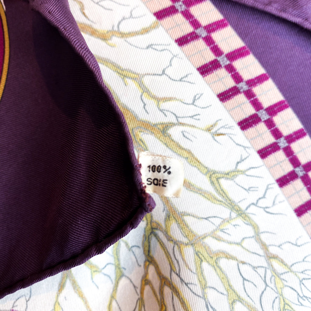 Boxed Hermes 1975 L’Hiver en Poste Vintage Silk Scarf