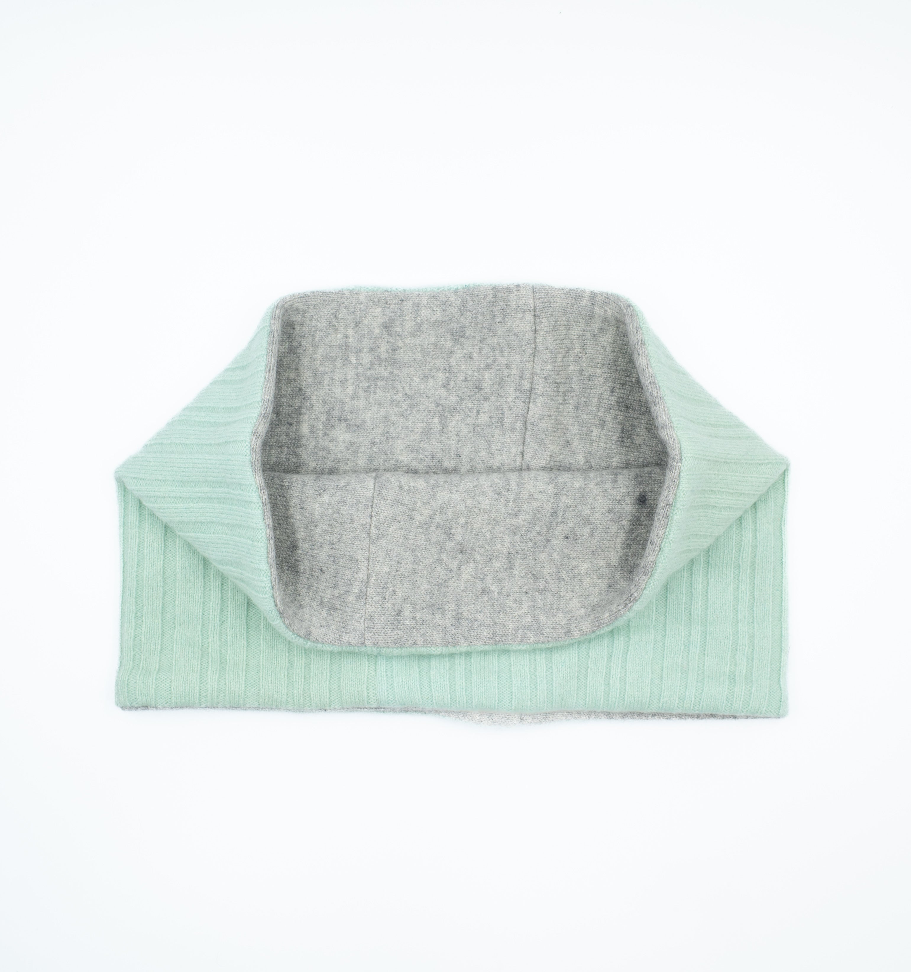 Mint Green Ribbed and Ash Grey Neck Warmer