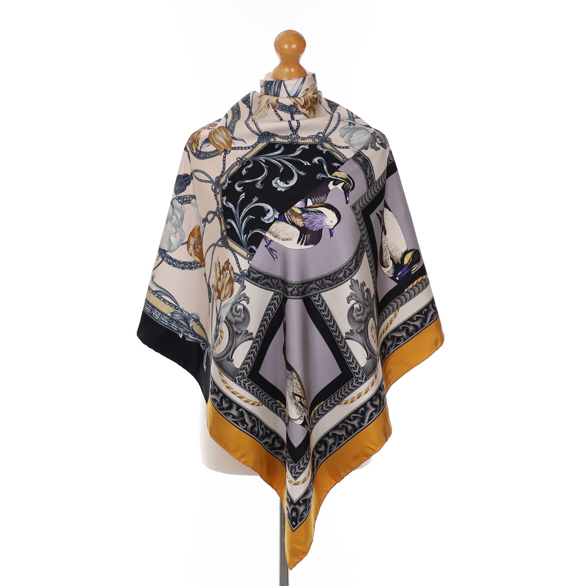 Salvatore Ferragamo Traditional Duck Design Silk Scarf