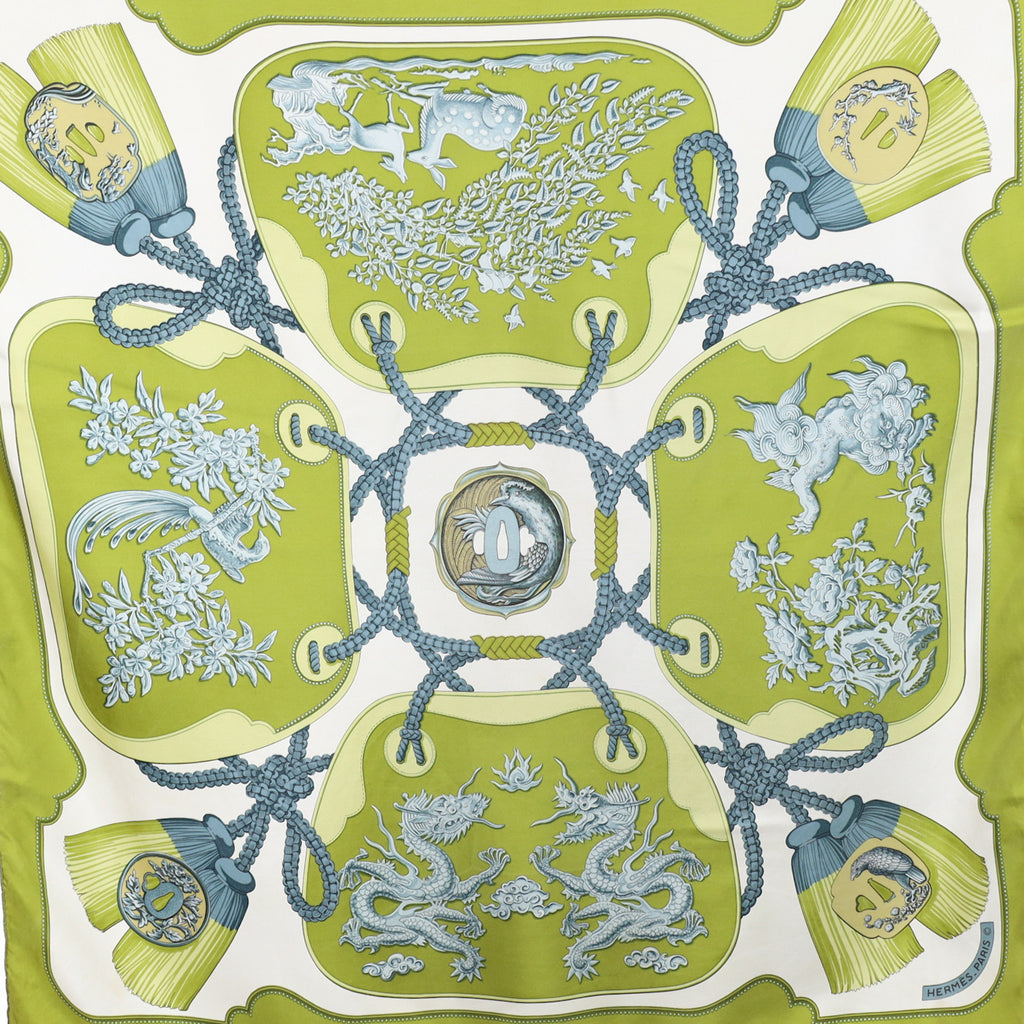 Hermès Tsubas Vintage Silk Scarf