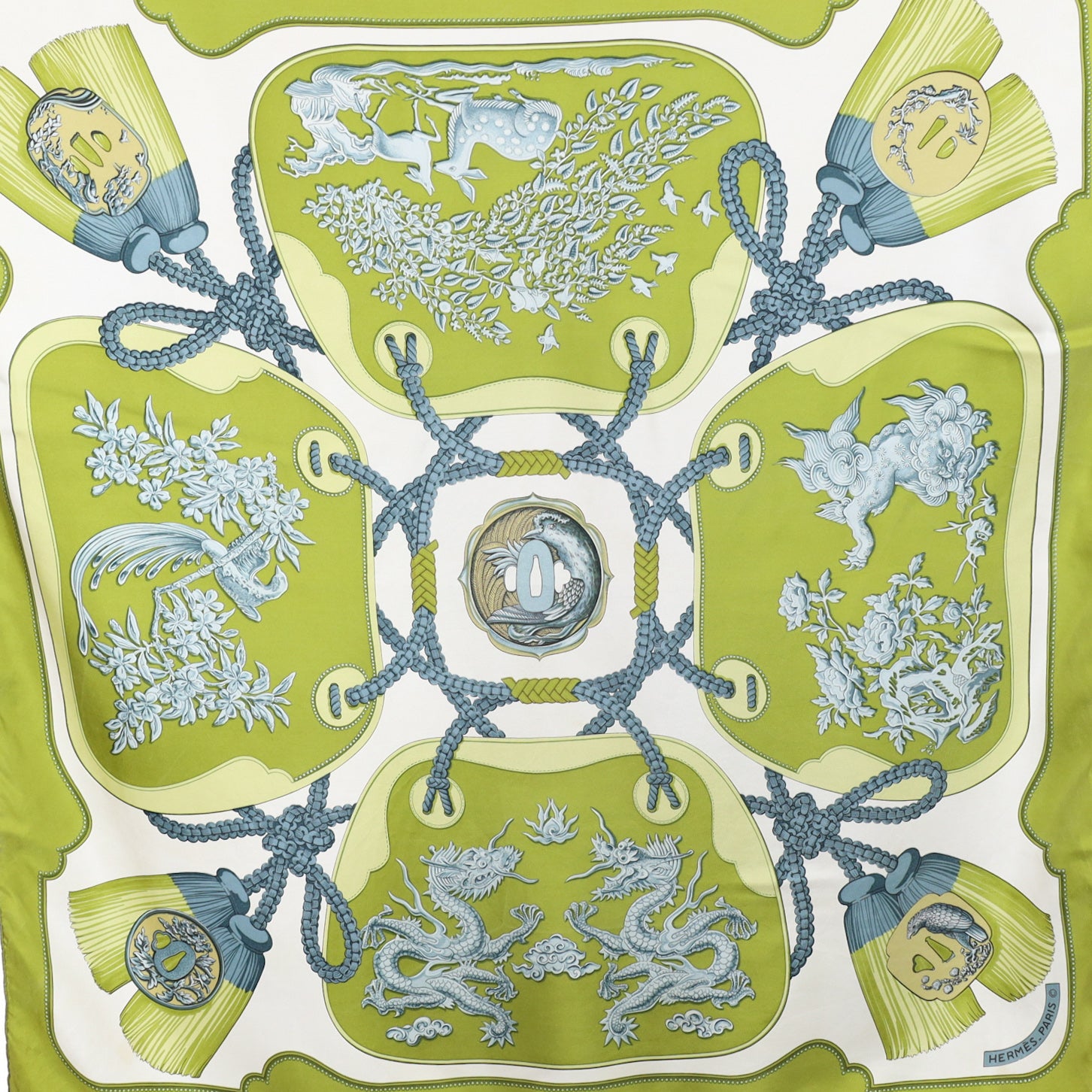 Hermès Tsubas Vintage Silk Scarf