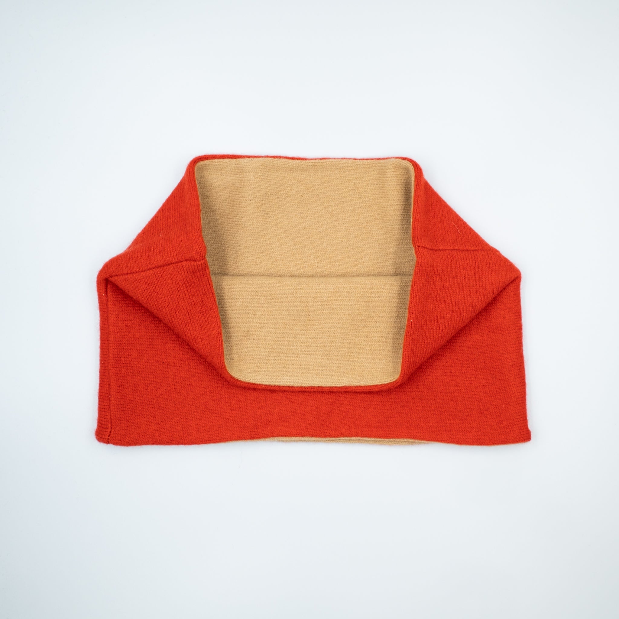 Scarlet and Camel Neck Warmer