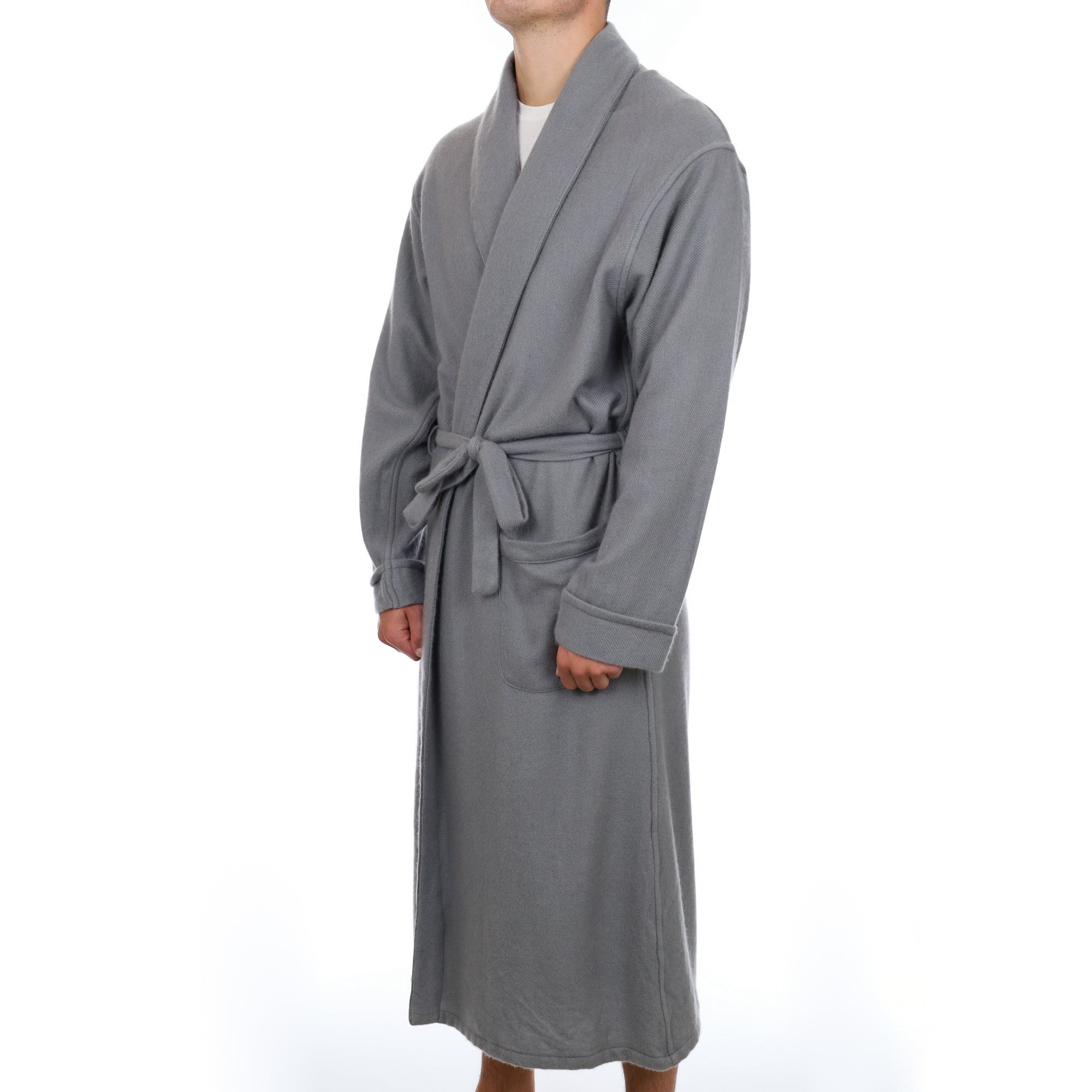 Men’s Steel Grey Cashmere Dressing Gown XXL
