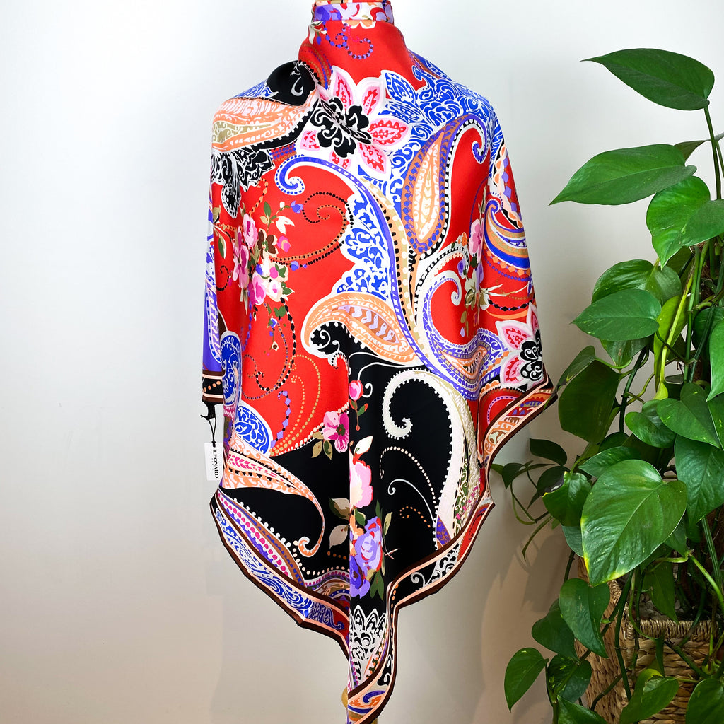 Brand New Leonard Paris Designer Silk Scarf