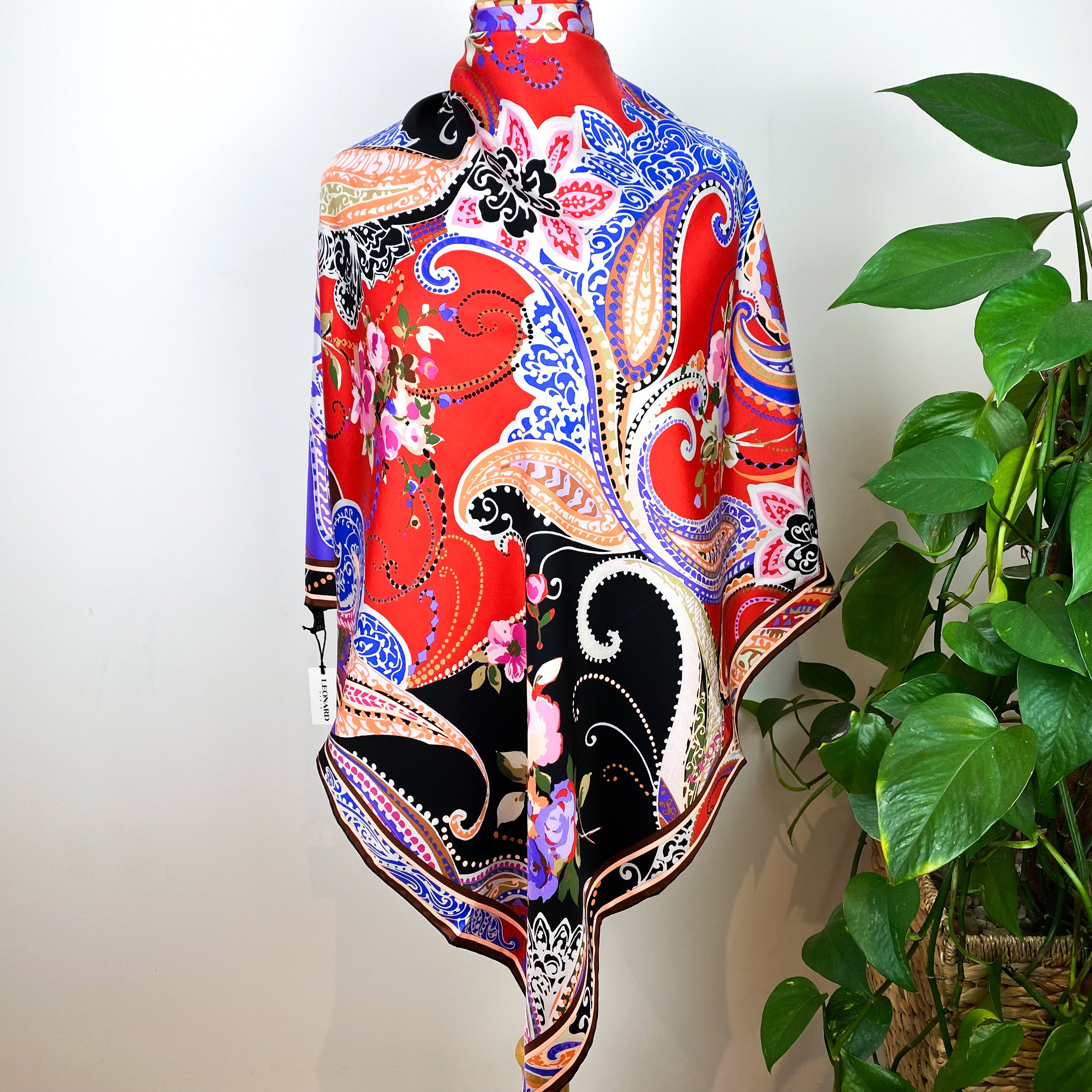 Brand New Leonard Paris Designer Silk Scarf